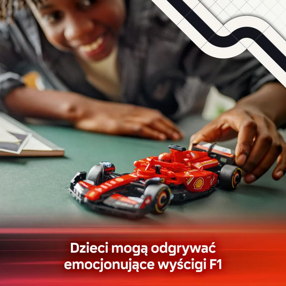 LEGO Speed Champions Bolid F1 Ferrari SF-24, Model Pojazdu, Zabawka dla Dziecka do Zbudowania, Zestaw Konstrukcyjny z Minifigurką Kierowcy, Pomysł na Prezent dla 10-latka, Chłopca i Dziewczynki 77242