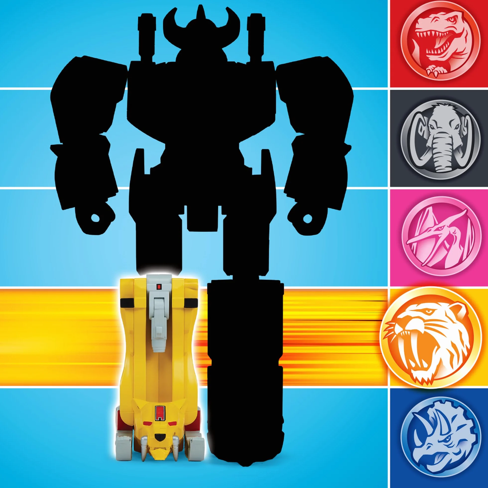 Power Rangers - Kolekcja Megazord, przegubowe Zords, Figurka, 20 cm, model Sabertooth Tiger Dinozord, dla dzieci od 4 lat, PWG052