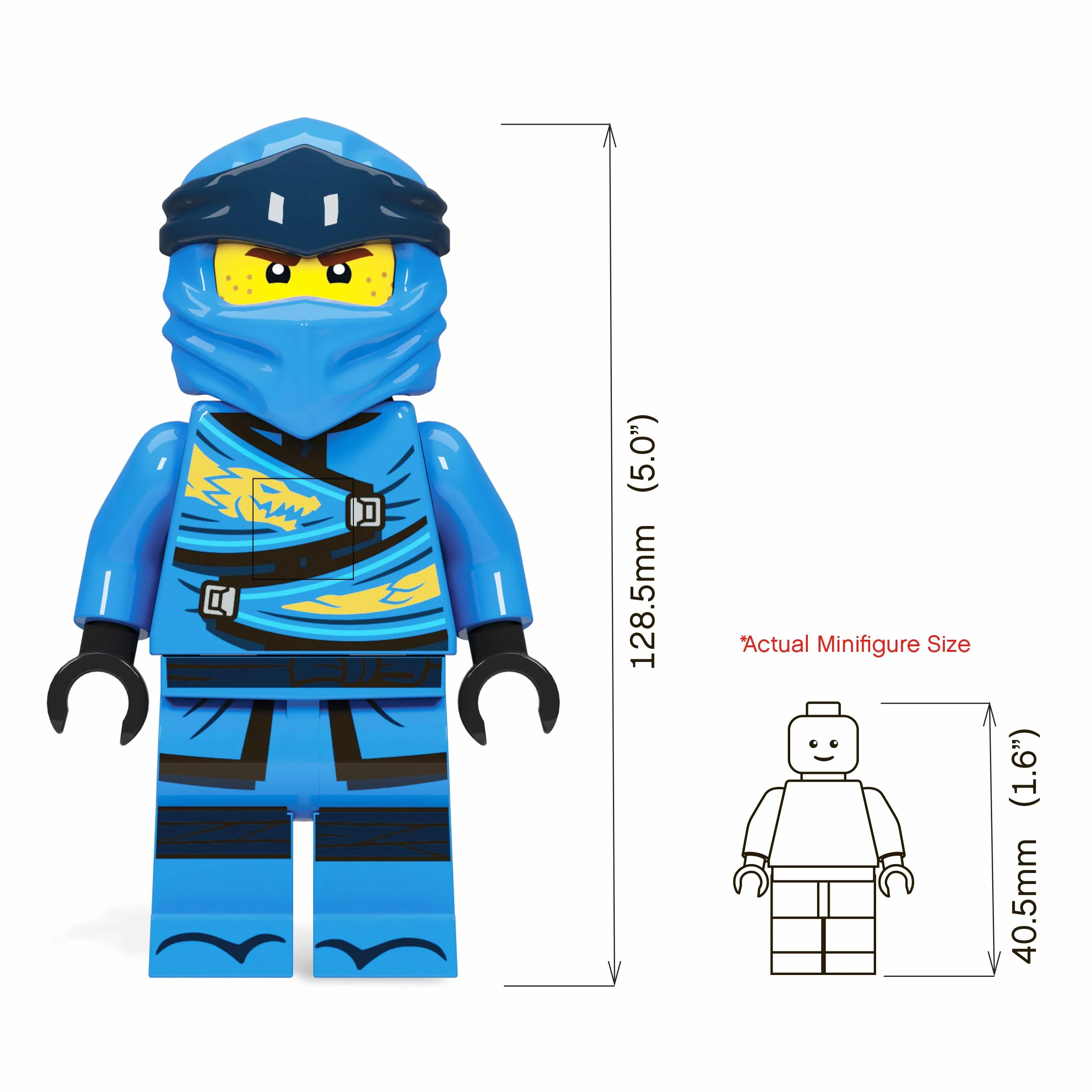 Lego Ninjago Legacy - Jay - Latarka LED na baterie, 127 mm, automatyczne wyłączanie, baterie w zestawie