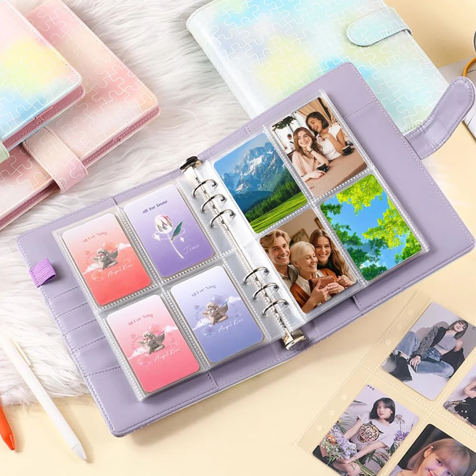 Kpop Binder A5 Photocard Holder 120 kieszeni Segregator PU Skóra Album Kolekcjonerski