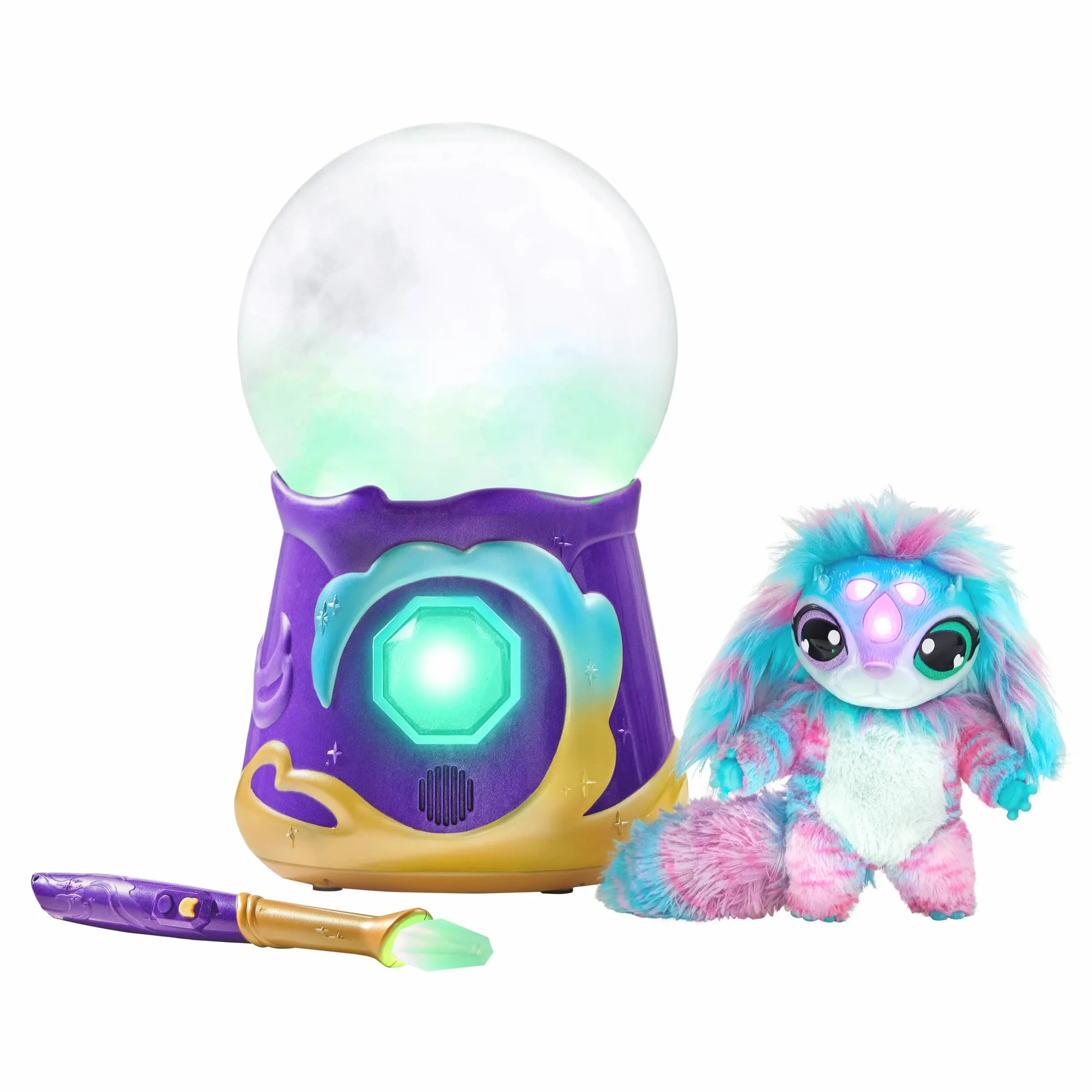 Magic Mixies Magiczna kryształowa kula mgławiąca interaktywna niebieska pluszowa zabawka 20 cm dla dzieci od 5 lat 80 dźwięków