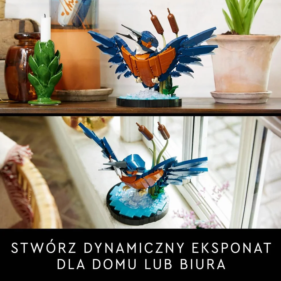 LEGO Icons Zimorodek, Model Ptaka z Klocków do Zbudowania, Kreatywny zestaw dla Dorosłych Miłośników Ornitologii, Dekoracje do Domu i Ozdoba na Biurko, Pomysł na Prezent dla Niej i dla Niego, 10331
