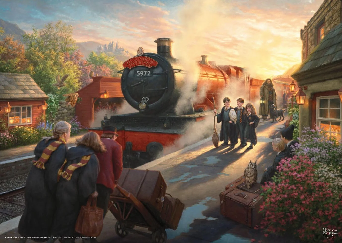 Schmidt Spiele 58428 Thomas Kinkade, Wizarding World, Harry Potter, Hogwart Express, puzzle 1000 elementów, kolorowe