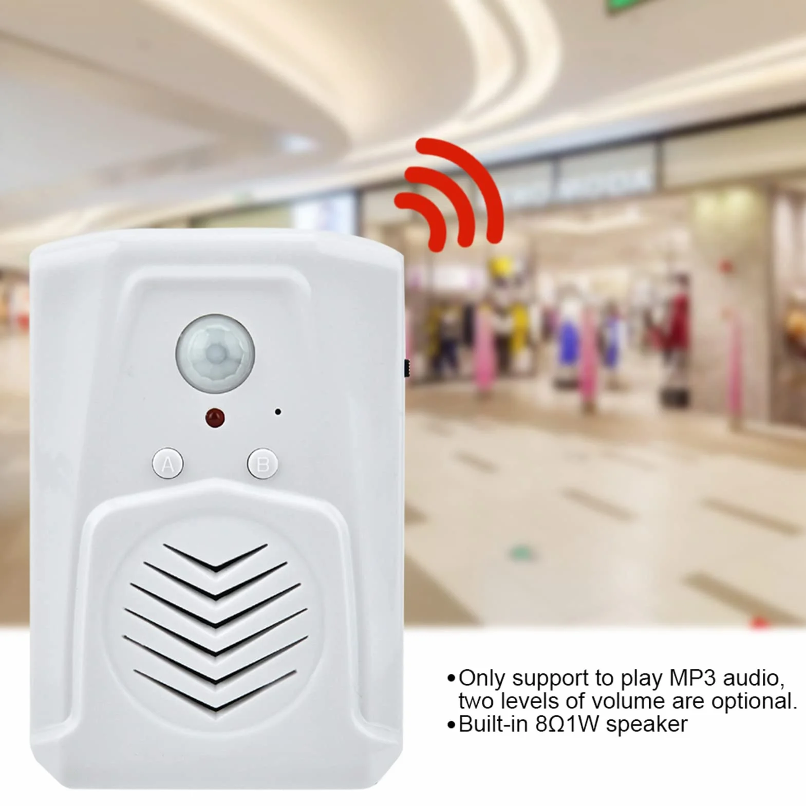 Czujnik ruchu z baterią USB, alarm, odtwarzacz audio Mp3, dzwonek indukcyjny na podczerwień, powitalny dzwonek indukcyjny, syrena, czujnik ruchu,