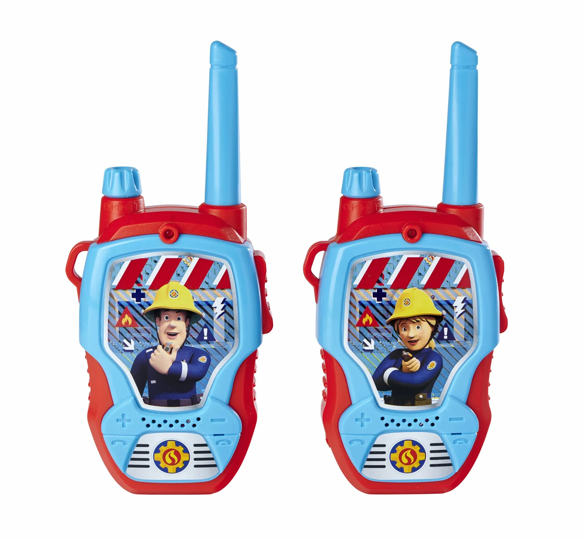 Dickie Toys Strażak Sam Walkie Talkies – 2 urządzenia radiowe, zaprojektowane specjalnie dla dzieci od 4 lat, zasięg do 100 m, zabawkowe radiotelefony