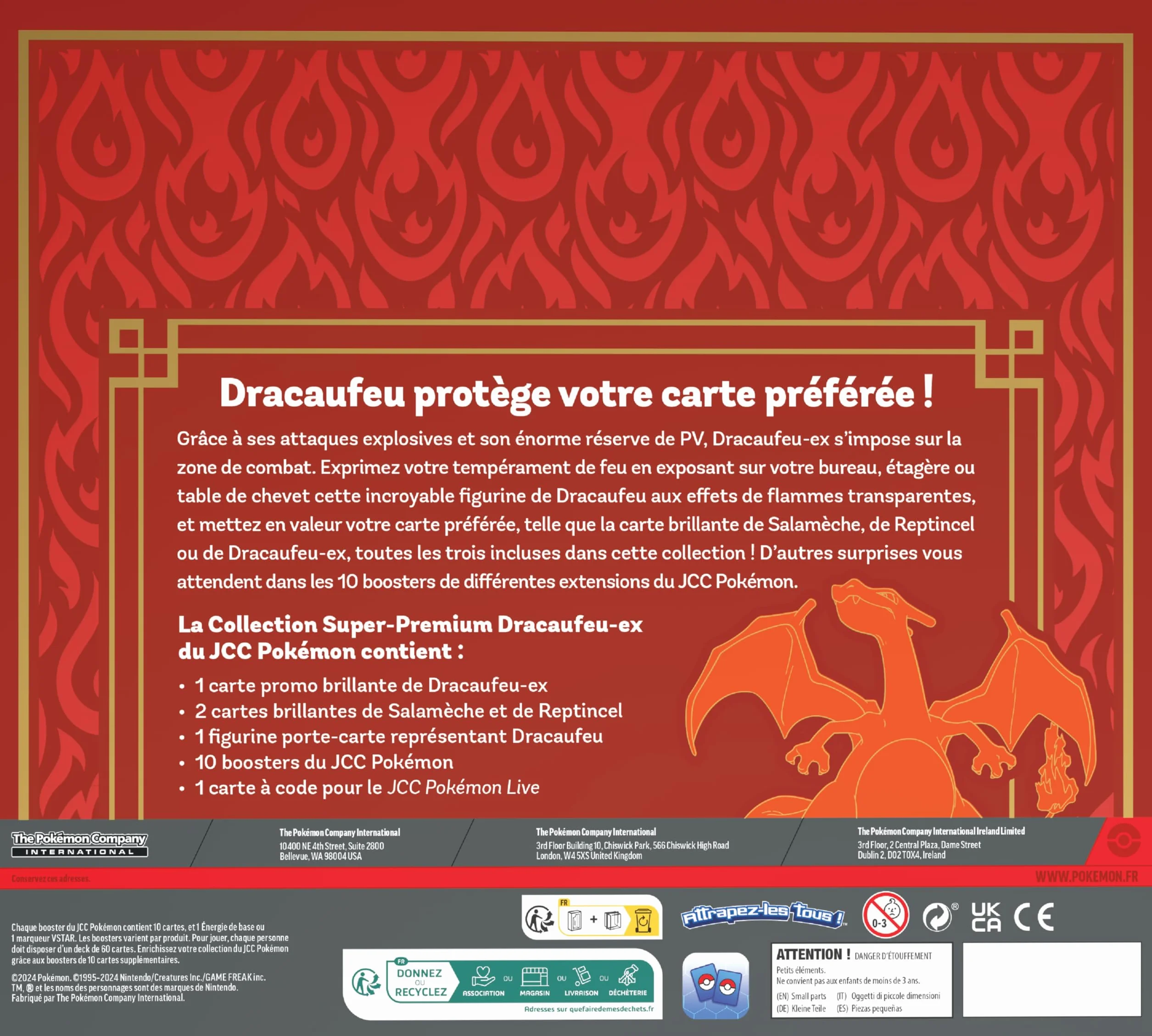 TCG Pokémon : Kolekcja Super-Premium Charizard-ex (3 błyszczące karty promocyjne, 1 figurka z uchwytem na karty i 10 boosterów)