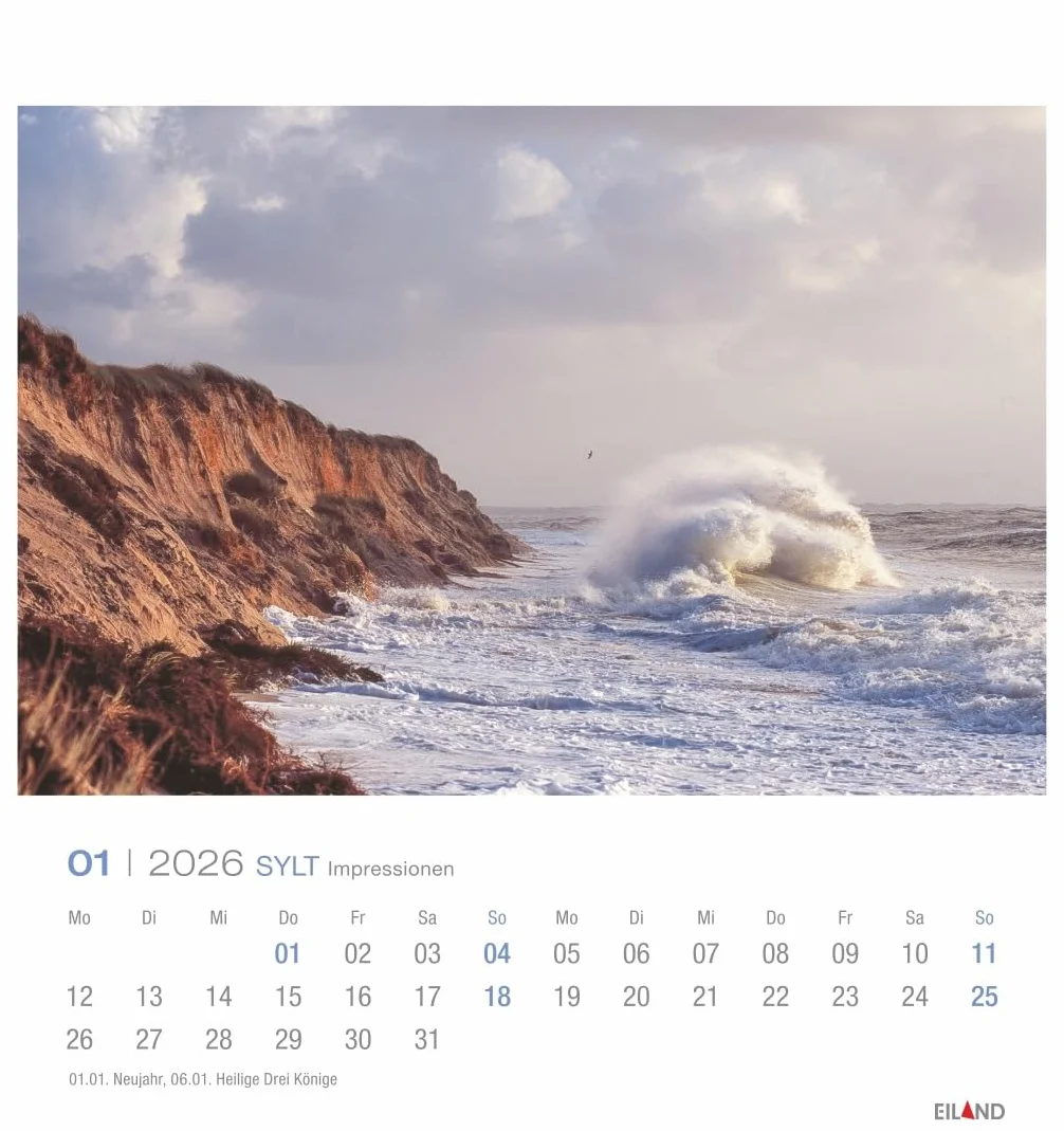 Sylt Impressionen Postkartenkalender 2026: Die schönsten Seiten der Insel in einem kleinen Kalender zum Aufstellen oder Aufhängen. Fotokalender mit monatlichen Postkarten zum Sammeln und Verschicken.