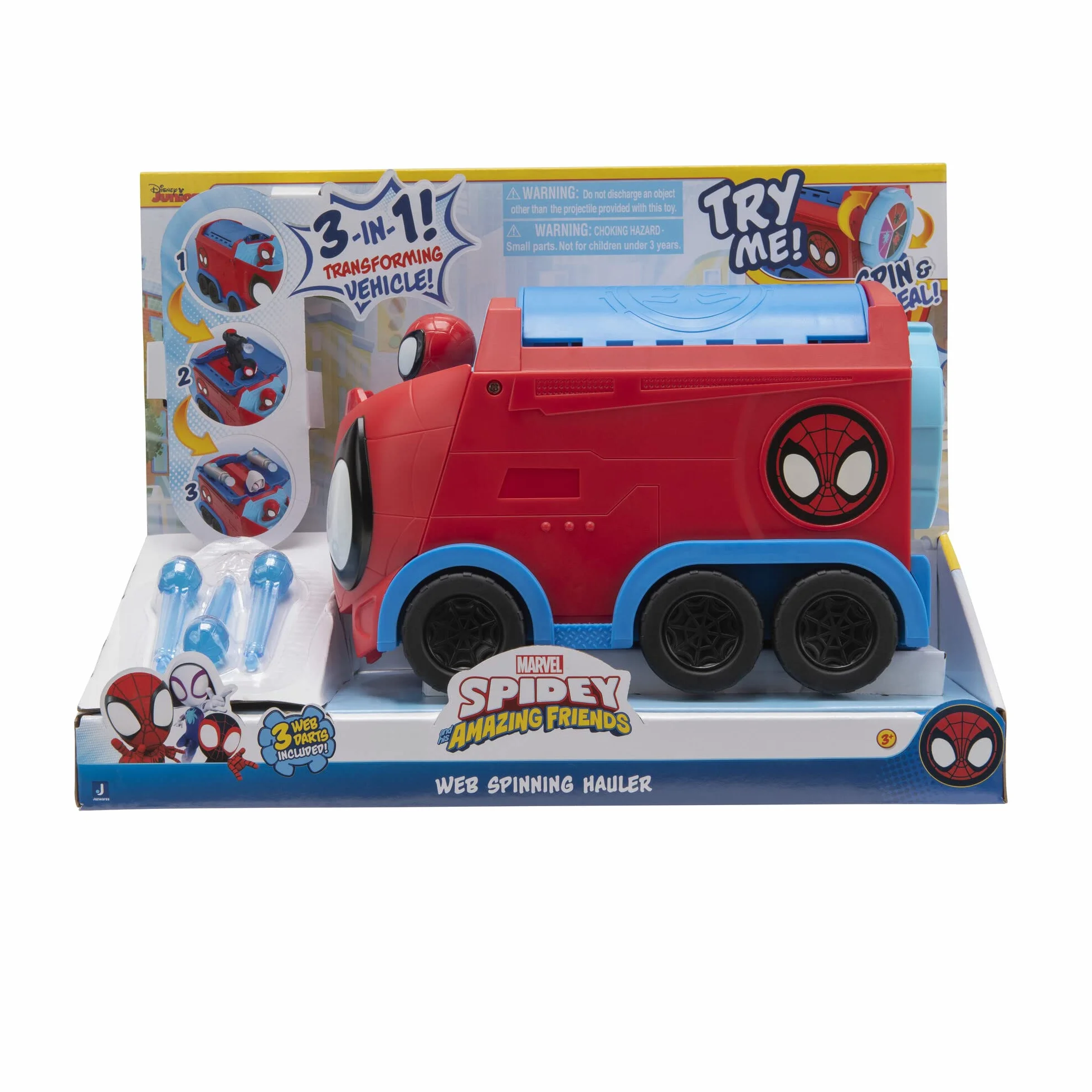 Spidey and His Amazing Friends toys Web Dart Launcher, Three In One