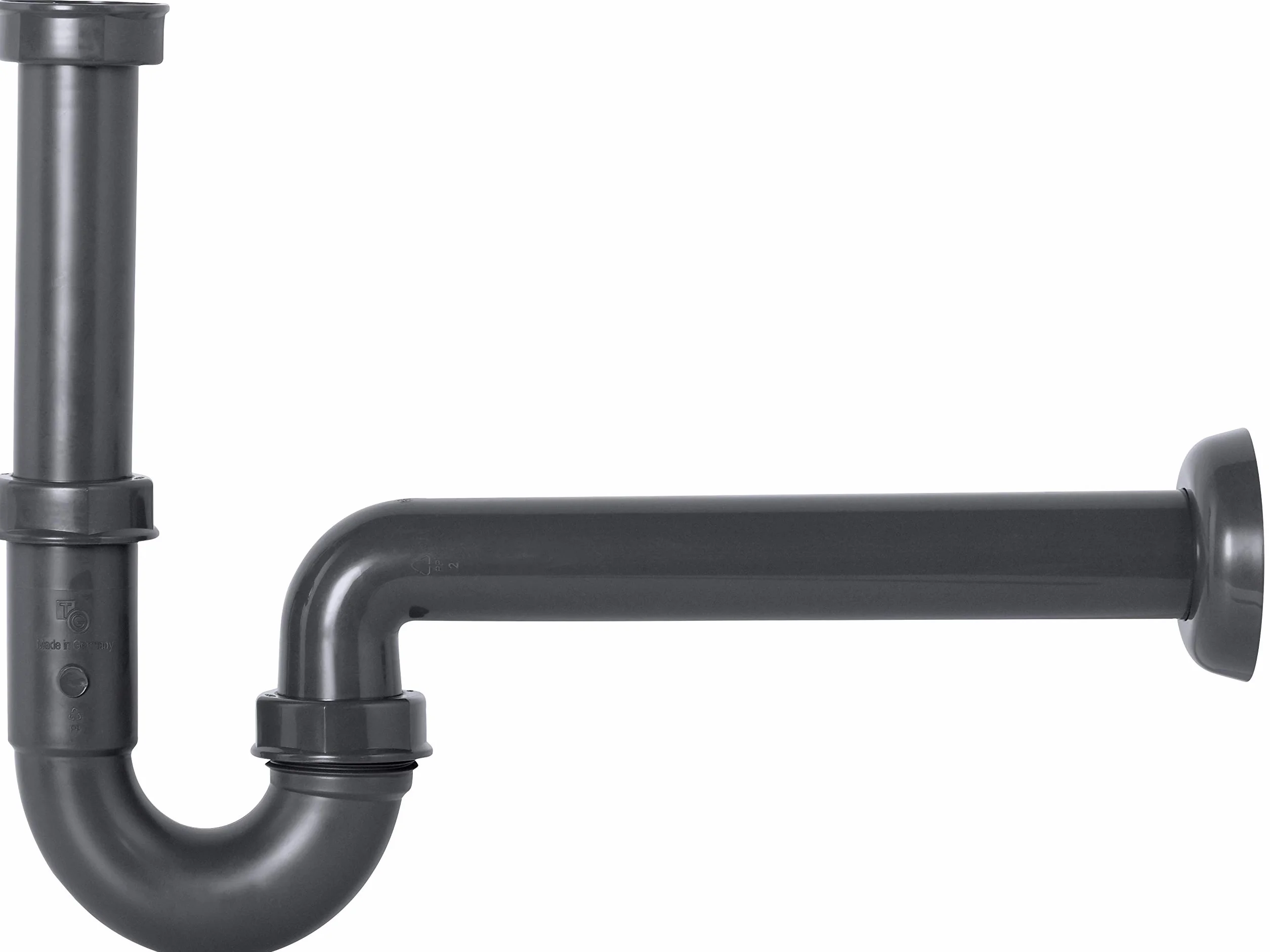 Cornat Rezyklat syfon rurowy do umywalek - 1 1/4 cala x 32 mm - wyprodukowany z tworzyw sztucznych pochodzących z recyklingu - Made in Germany Jakość/Syfon/Połączenie odpływowe / T317406R