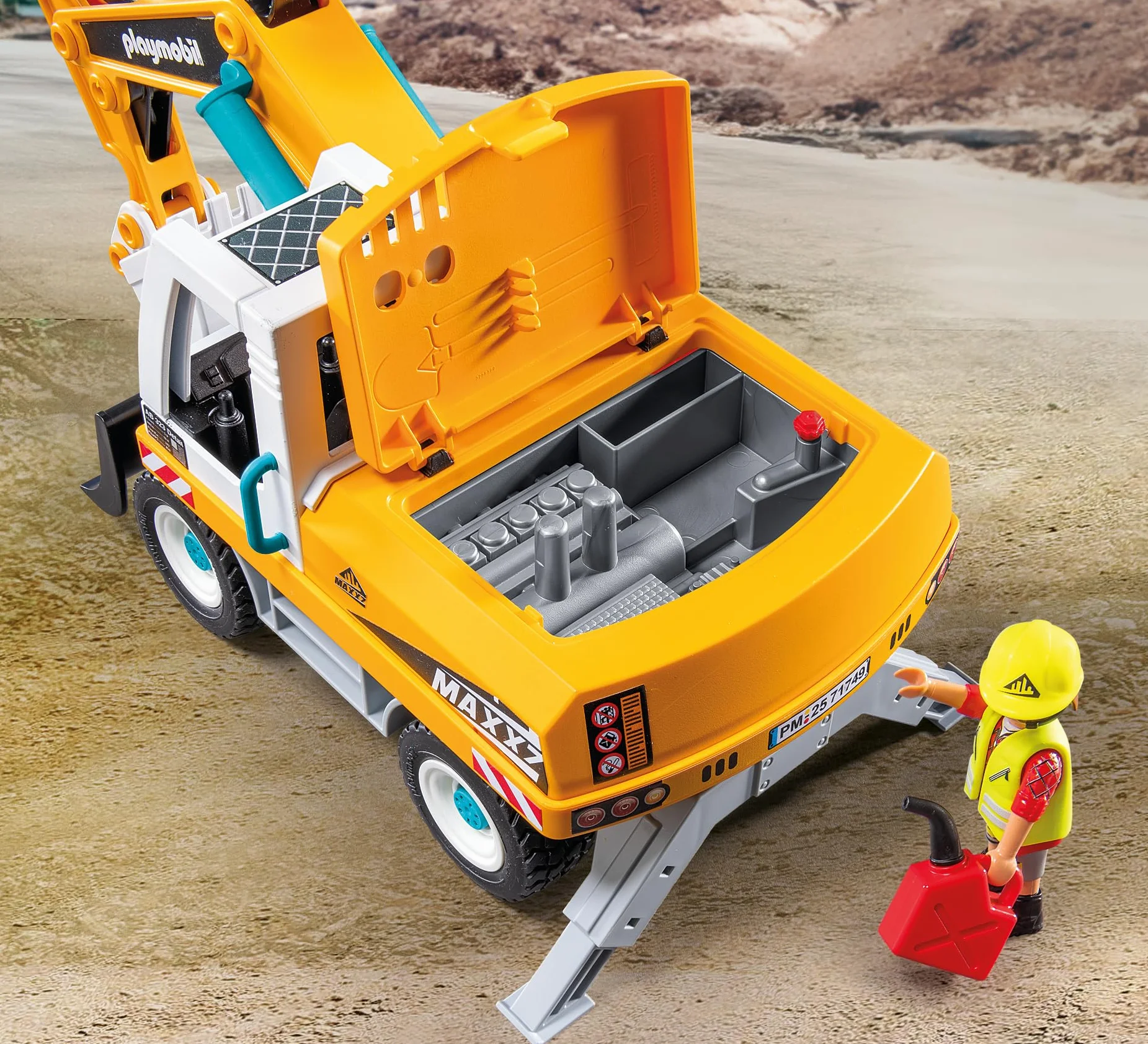 PLAYMOBIL | Action Heroes | Wielki koparka | Zabawka budowlana dla dzieci | Zestaw z koparką | Zabawka dla dzieci powyżej 4 roku życia | 71749