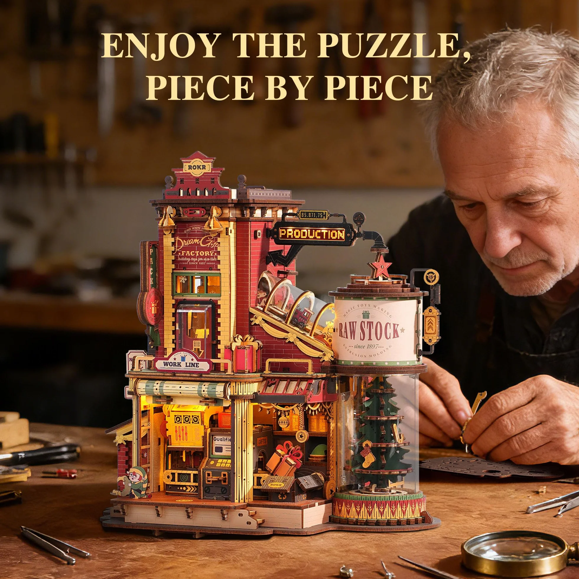 ROKR Modele do Sklejania Dorośli Puzzle 3D Dream Gift Factory 449 sztuk EAB01