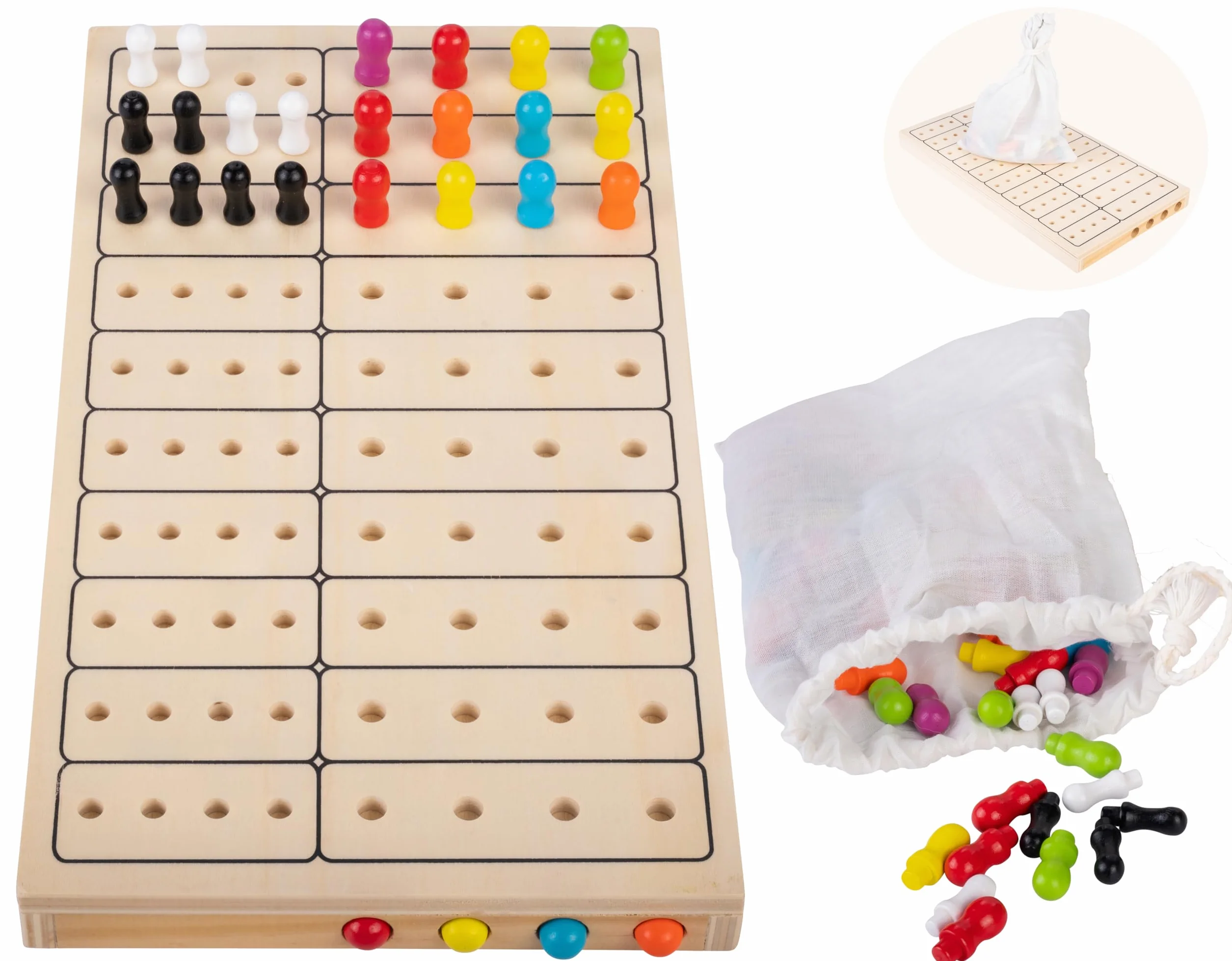Engelhart Master Color drewniana gra podróżna łamigłówka logiczna kompaktowy format od 6 lat