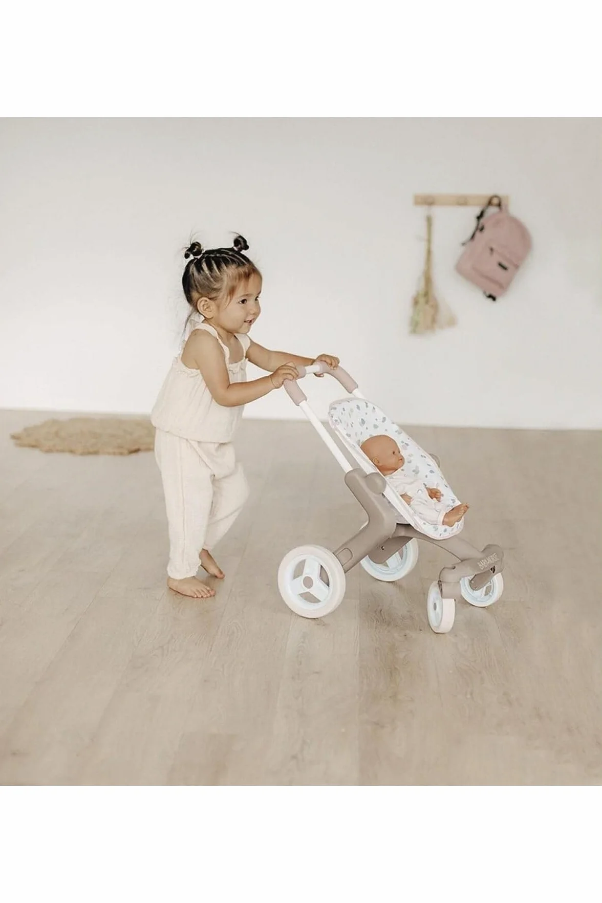 Smoby 251218 - Baby Nurse buggy Pop – wózek dla lalek w stylu dla lalek do 42 cm; dla dzieci od 18 miesięcy