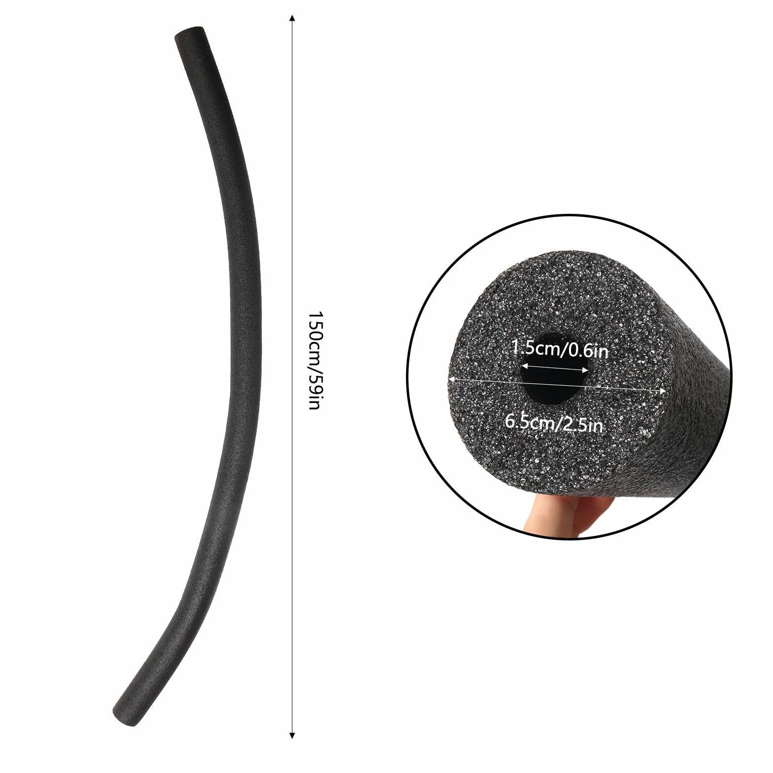 Makaron basenowy – pusty makaron do pływania o długości 152 cm do sportów wodnych, do pływania, zabawy, treningu, jako pomoc wypornościowa i zabawka wodna dla dzieci i dorosłych, nad