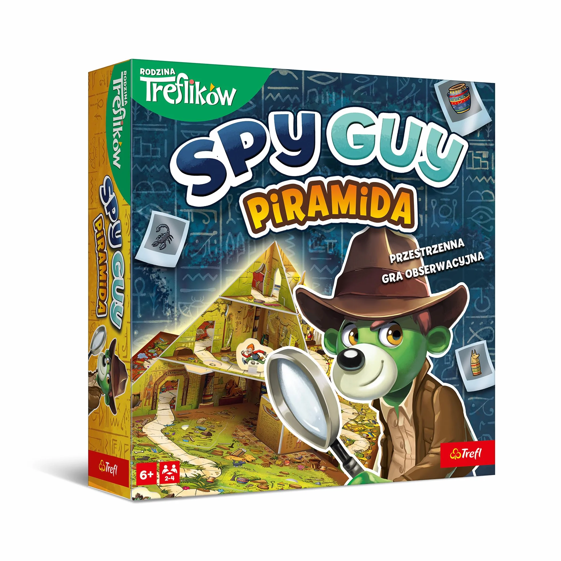 Trefl - Spy Guy Piramida - Kooperacyjna Gra Obserwacyjna, Przestrzenna Plansza z Ruchomymi Elementami, Rodzinna Gra Planszowa Dorosłych i Dzieci od 6 lat