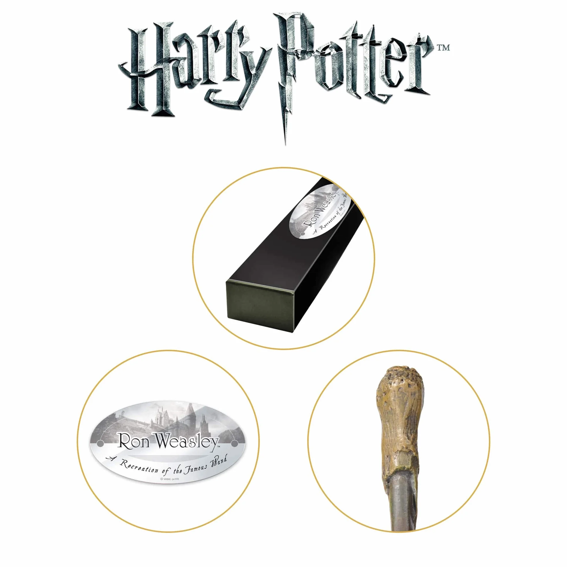 The Noble Collection - Ron Weasley Różdżka postaci - 36 cm (36 cm) Wizarding World z plakietką z imieniem - Harry Potter Zestaw filmowy rekwizyty filmowe różdżki