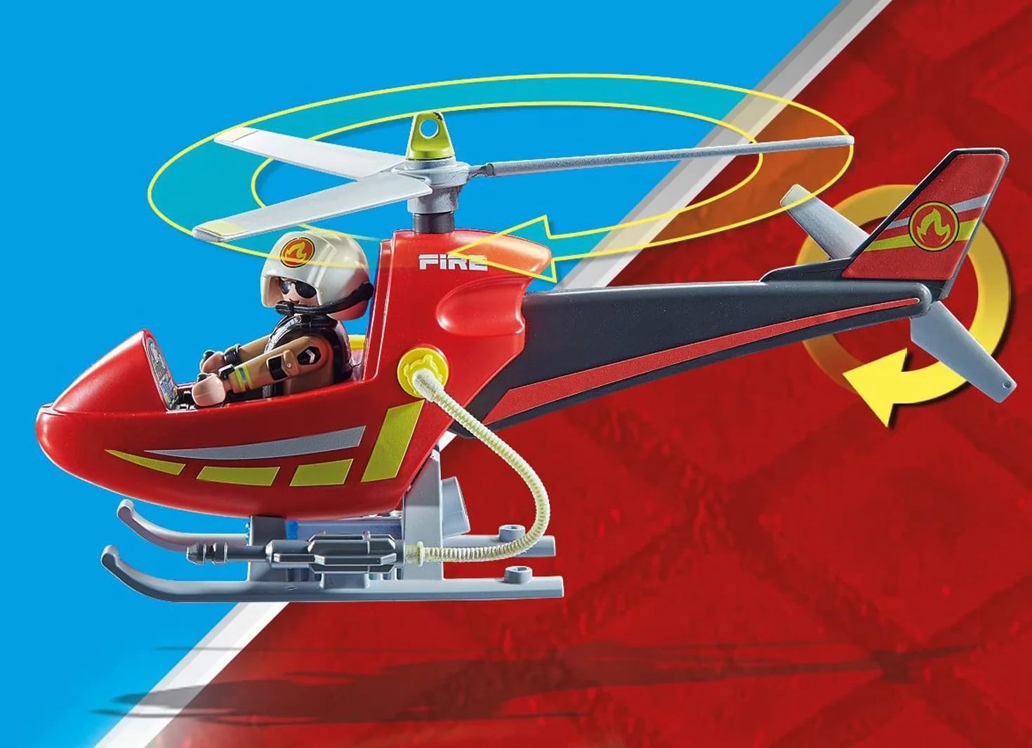 PLAYMOBIL City Action 71195 Helikopter strażacki z armatkami wodnymi