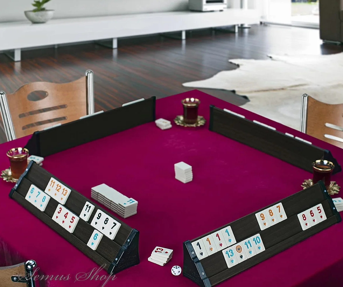 Semus Rummy Set Okey brązowy z długopisem melaminowy