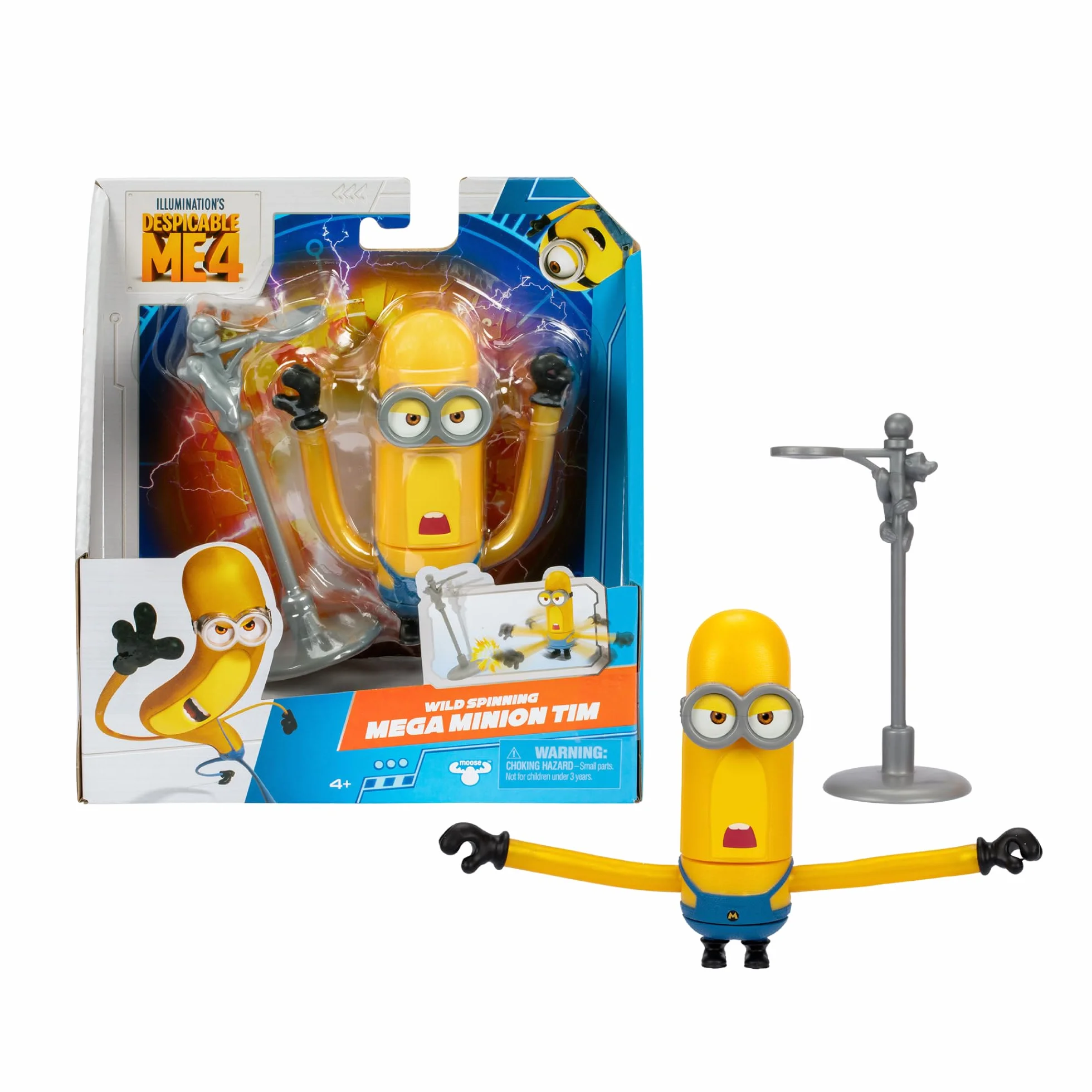 DM4 Despicable Me 4, figurka Minion Tim, figurka akcji, w tym unikalny dodatek mojego ulubionego złoczyńcy, rozmiar 10 cm, wiek 3 lat, gwiazda (MN403200)