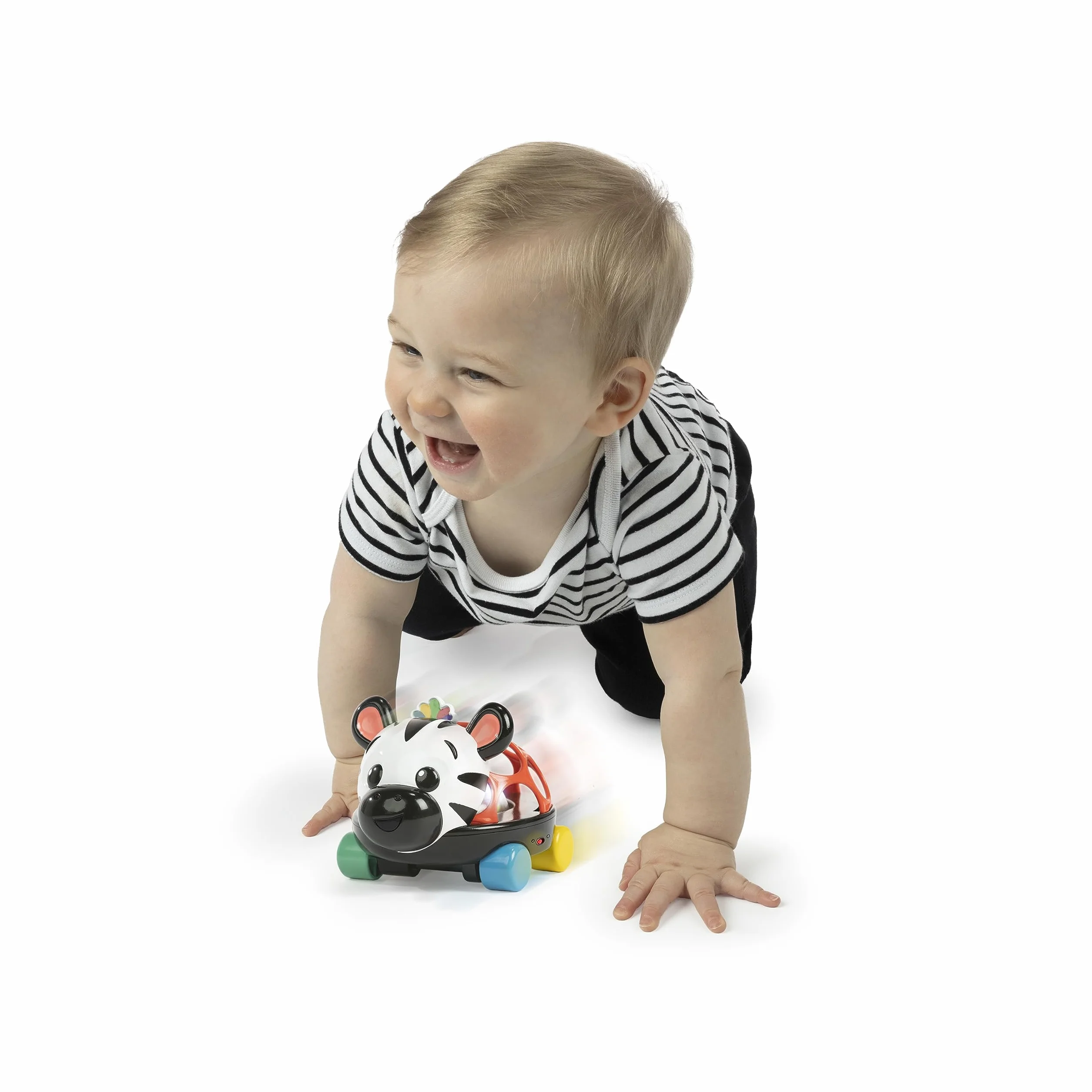 Baby Einstein Curious Car Zen Oball Toy Car & Rattle, Light Up, Wiek 3 Miesięcy +, Zen Zebra