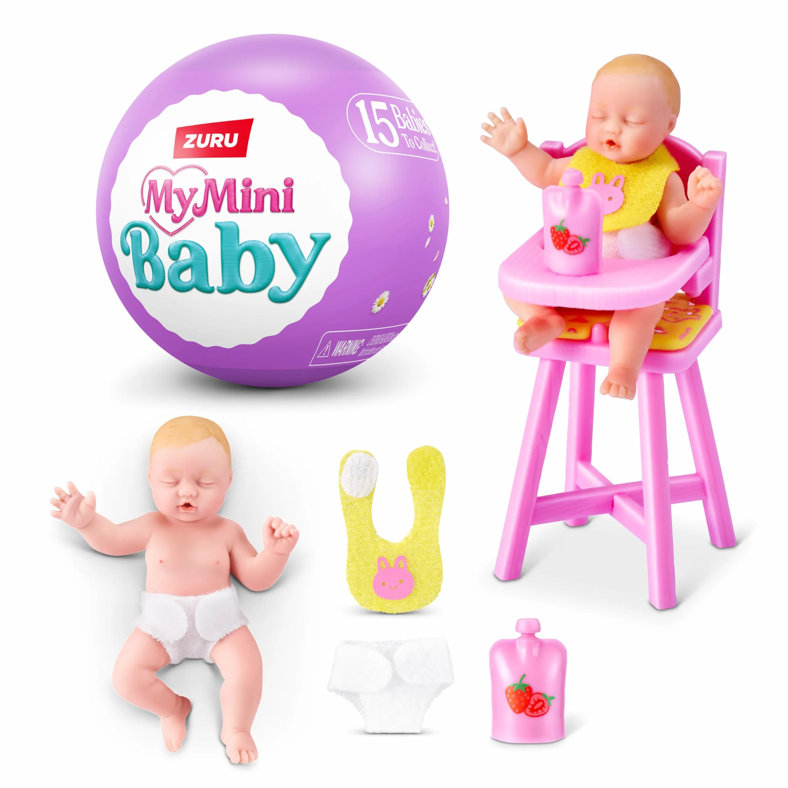 5 Surprise My Mini Baby Series 2 od ZURU, kolekcjonerska tajemnicza kapsułka, zabawka dla dziewcząt, realistyczne miniaturowe dziecko, zestaw do zabawy i akcesoria (pojedyncza kapsułka)