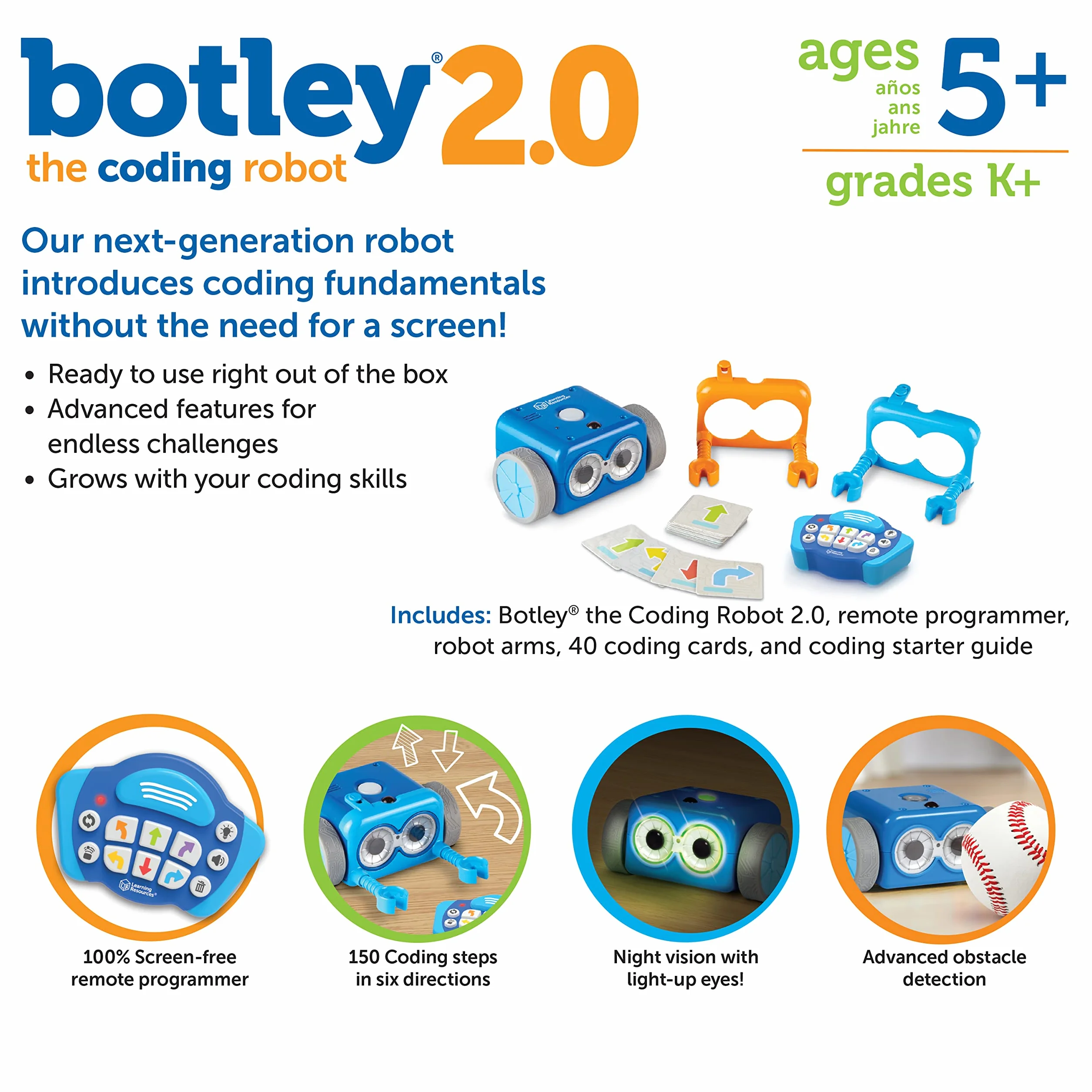 Learning Resources Botley 2.0 The Kodowanie Robot 46-Kawałek Zestaw