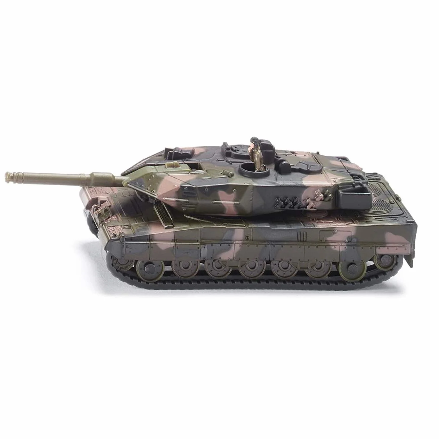 Siku 1872, Ciężarówka z czołgiem, Metal,Tworzywo sztuczne, 1:87, Odczepiana przyczepa, Zestaw naklejek, Zielony