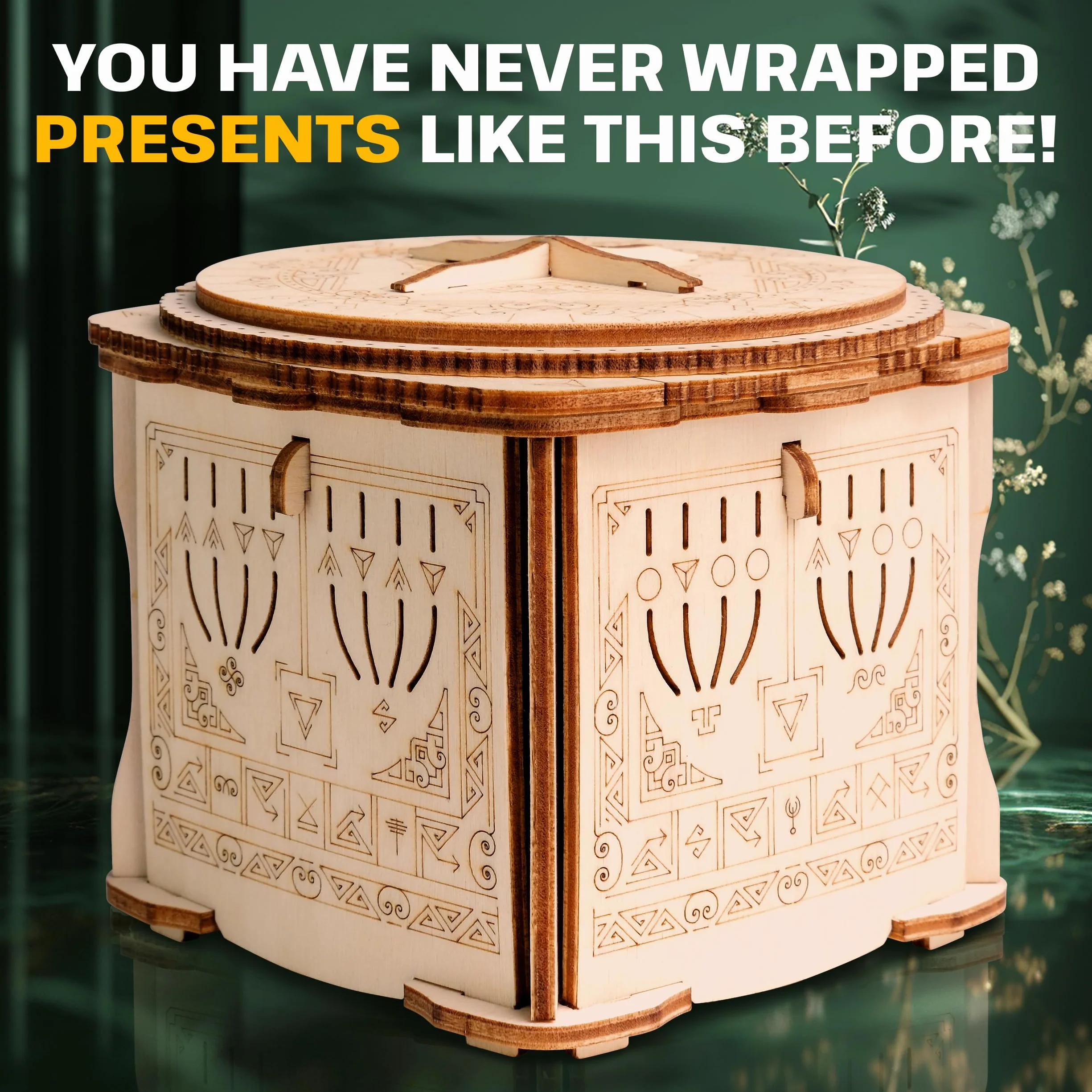 ESC WELT Wooden Secret Lock Box – kreatywne pudełko prezentowe na pieniądze, bony, karty podarunkowe – gra w drewniane pudełko 3D – puzzle prezentowe – pudełko prezentowe dla młodzieży i dorosłych –