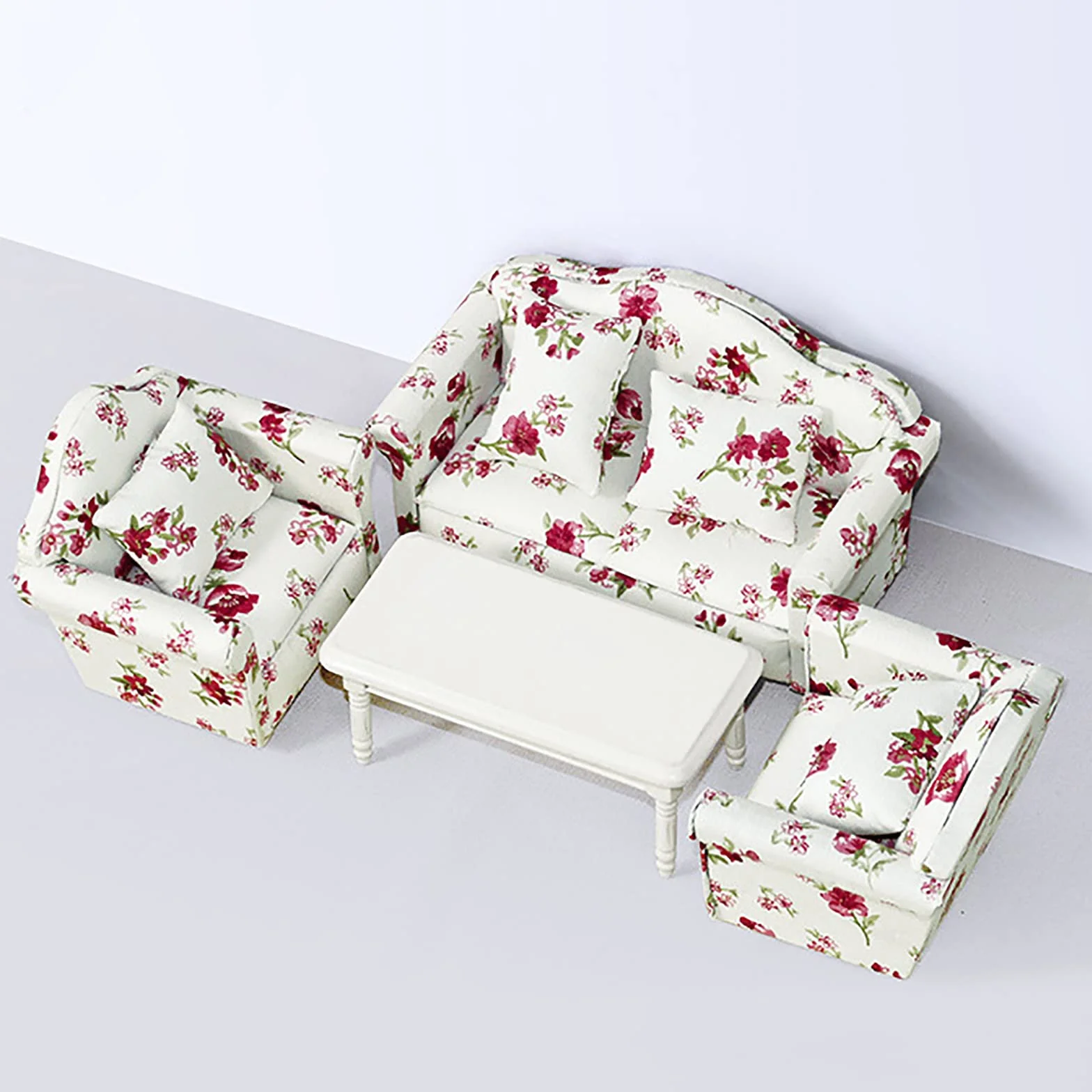 WANGCL 3 szt. domek dla lalek sofa meble do domu dla lalek mini zestaw sofy 1/12 akcesoria do domu dla lalek do dekoracji sofy Barbie
