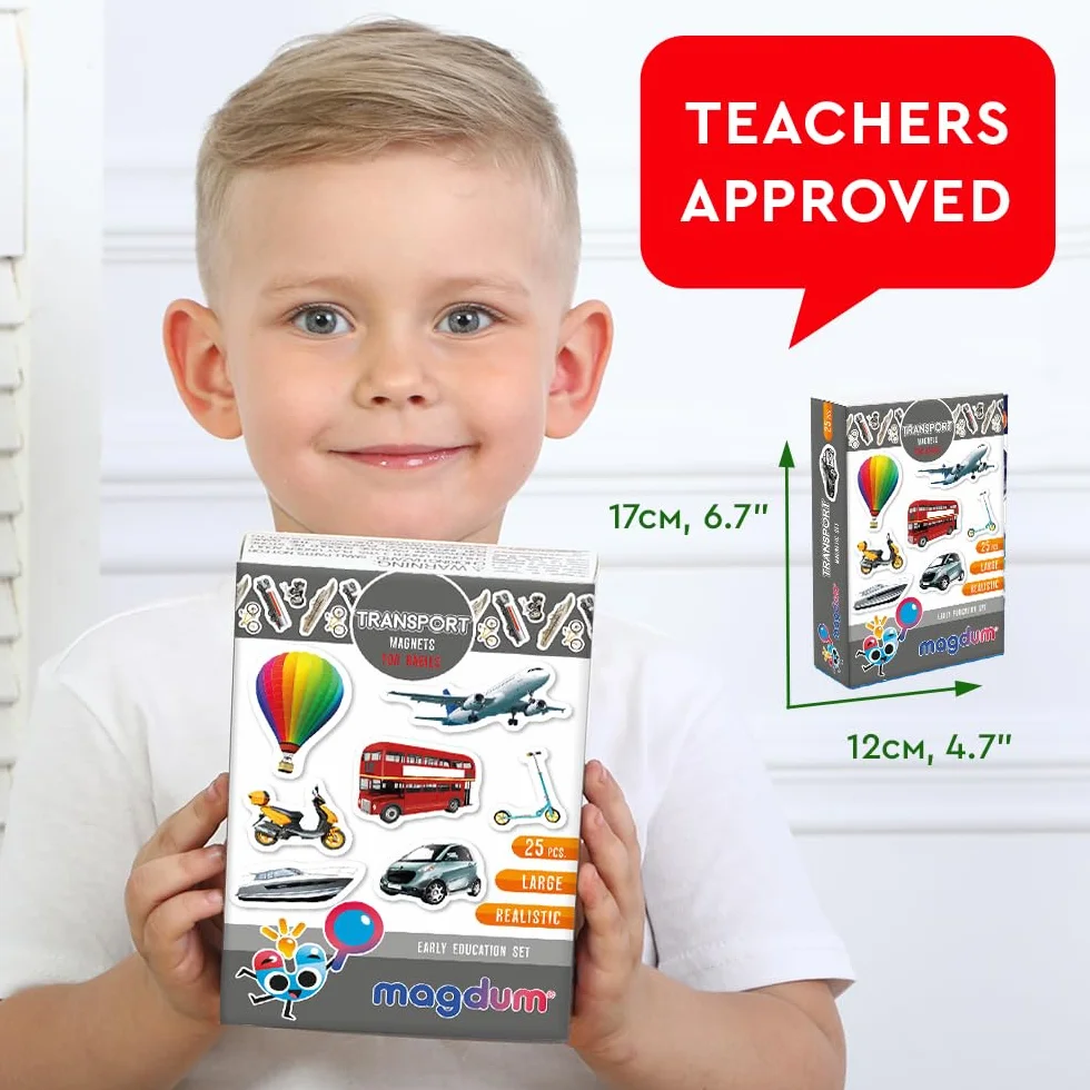 25 magnesów transportowych dla dzieci – gry edukacyjne od 3 lat