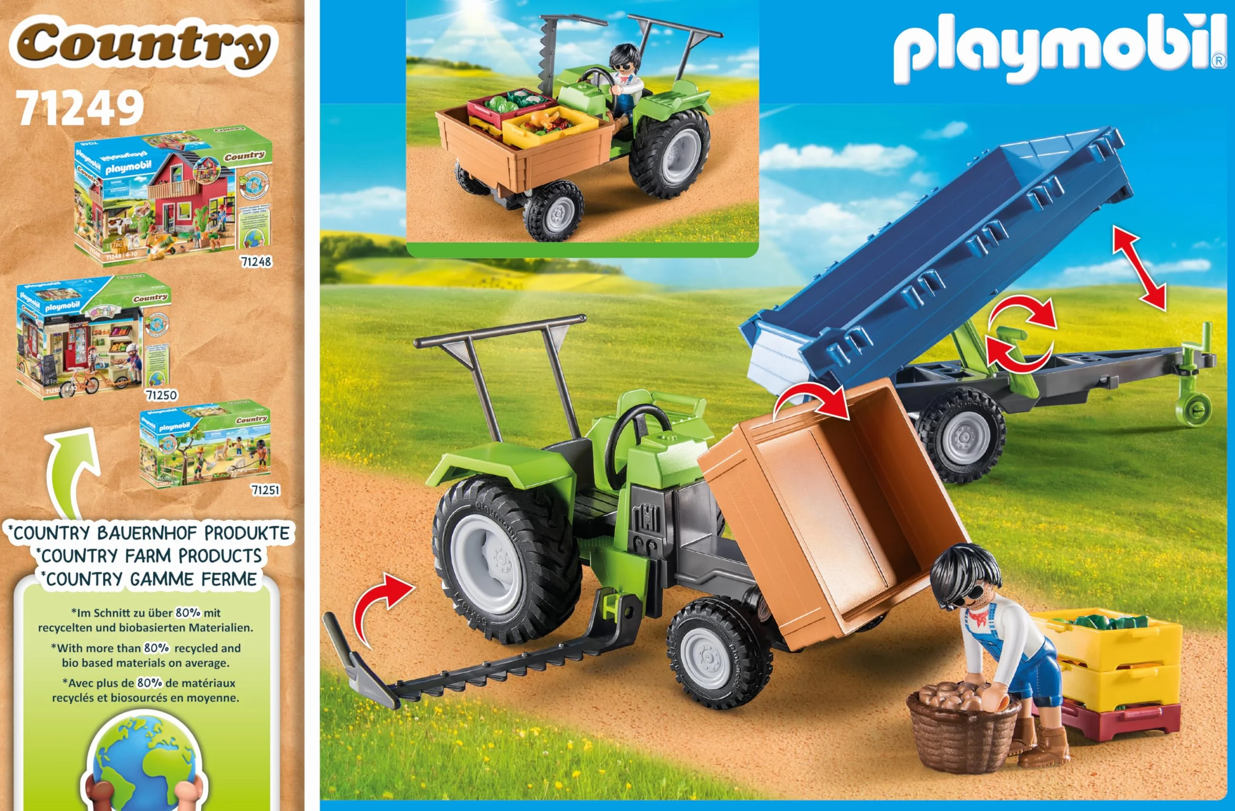 PLAYMOBIL Country 71249 Traktor z przyczepą, od 4 lat