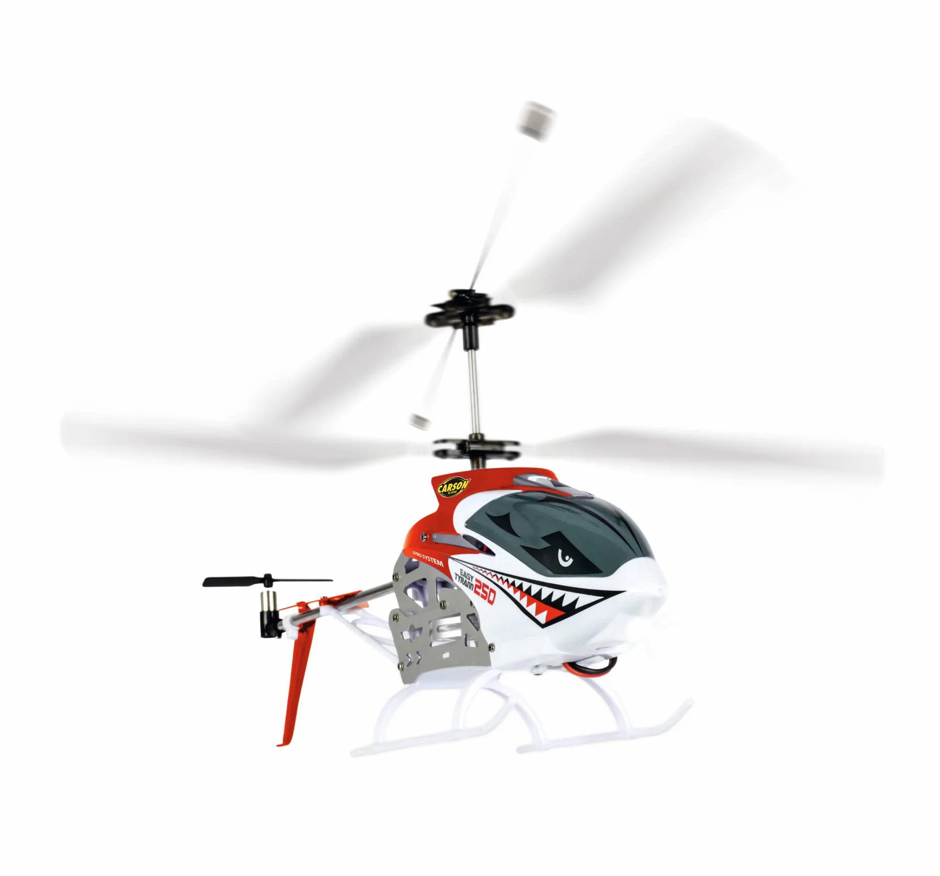 Carson 500507161 Easy Tyrann 250 czerwony – zdalnie sterowany helikopter, wytrzymały RTF (Ready to Fly) model dla początkujących, łącznie z bateriami, dla dzieci od 12 lat