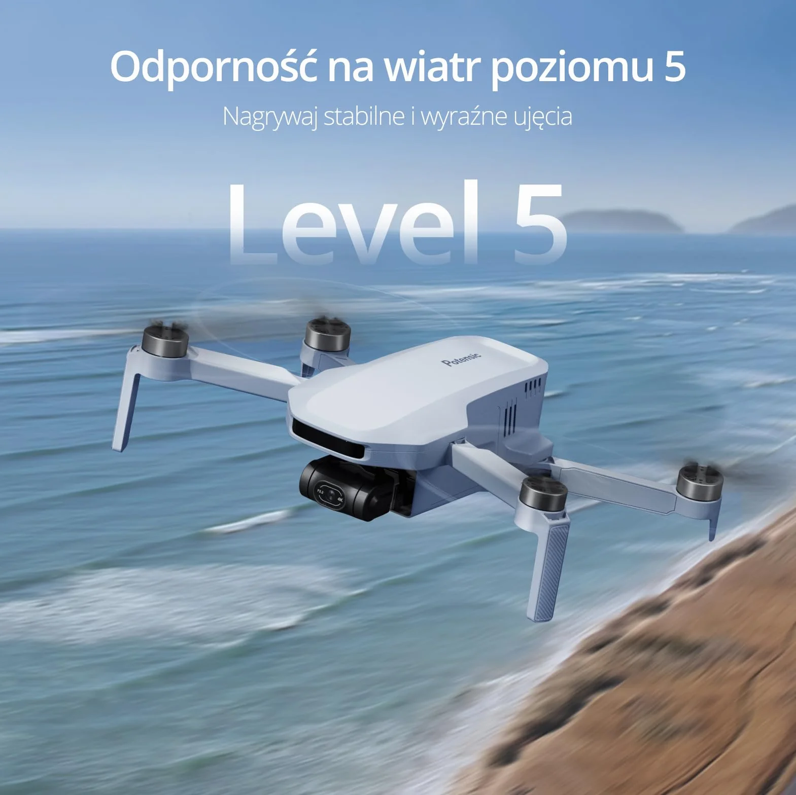 Dron Potensic ATOM 4K GPS z 3-osiowym gimbalem, transmisją 6KM FPV, śledzenie wizualne/QuickShots/, czas lotu 32 min, poniżej 249 g, siła wiatru 5, zdjęcie 12 MP, dla początkujących dorosłych