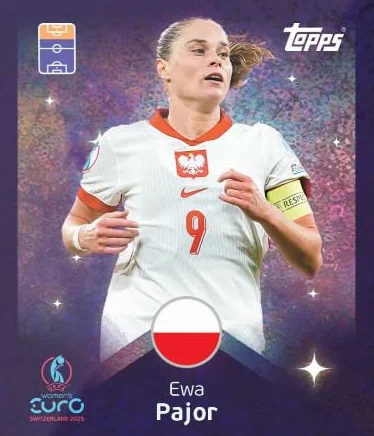 Topps Oficjalna damska kolekcja naklejek Euros 2025, ekologiczna, 6 naklejek (36 naklejek) - zabawa kolekcjonerska Euro 2025 dla fanów + Heartforcards ochrona wysyłki