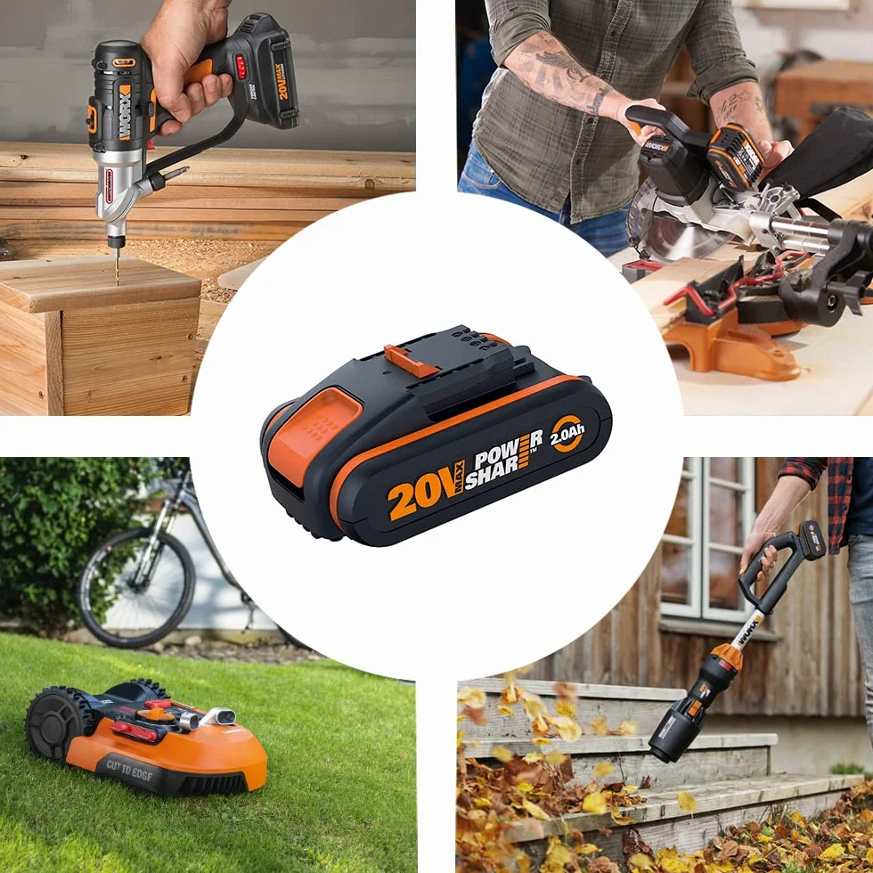 WORX WA3880 Stacja Ładująca Akumulator, Szybka Ładowarka do Akumulatora, Uniwersalna do Akumulatorów WORX Powershare do 6000 Mah