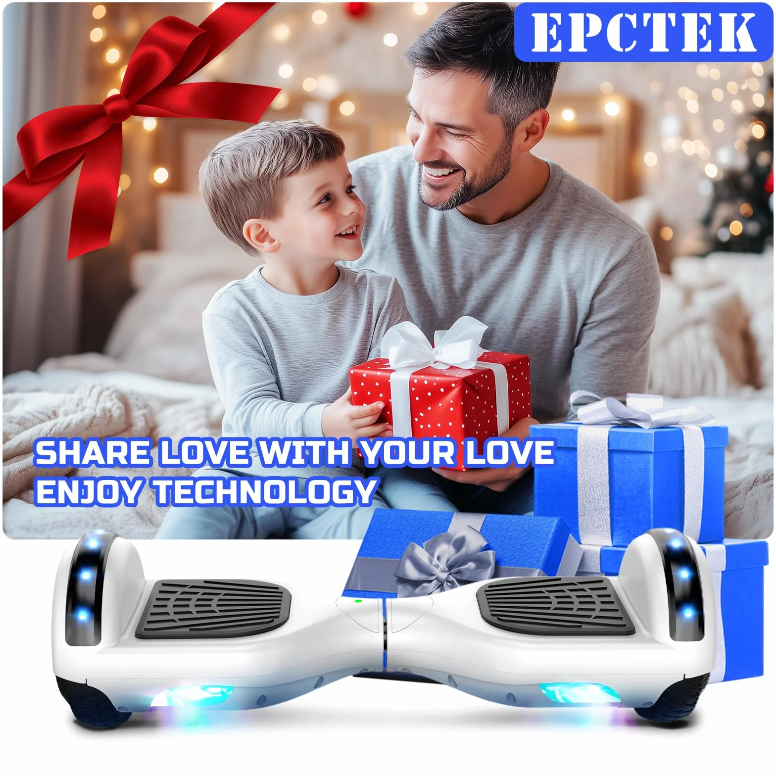 Hoverboard 6.5" Overboard Hover Borad ze światłami LED/Bluetooth, deskorolka hoverboards, prezent dla dzieci