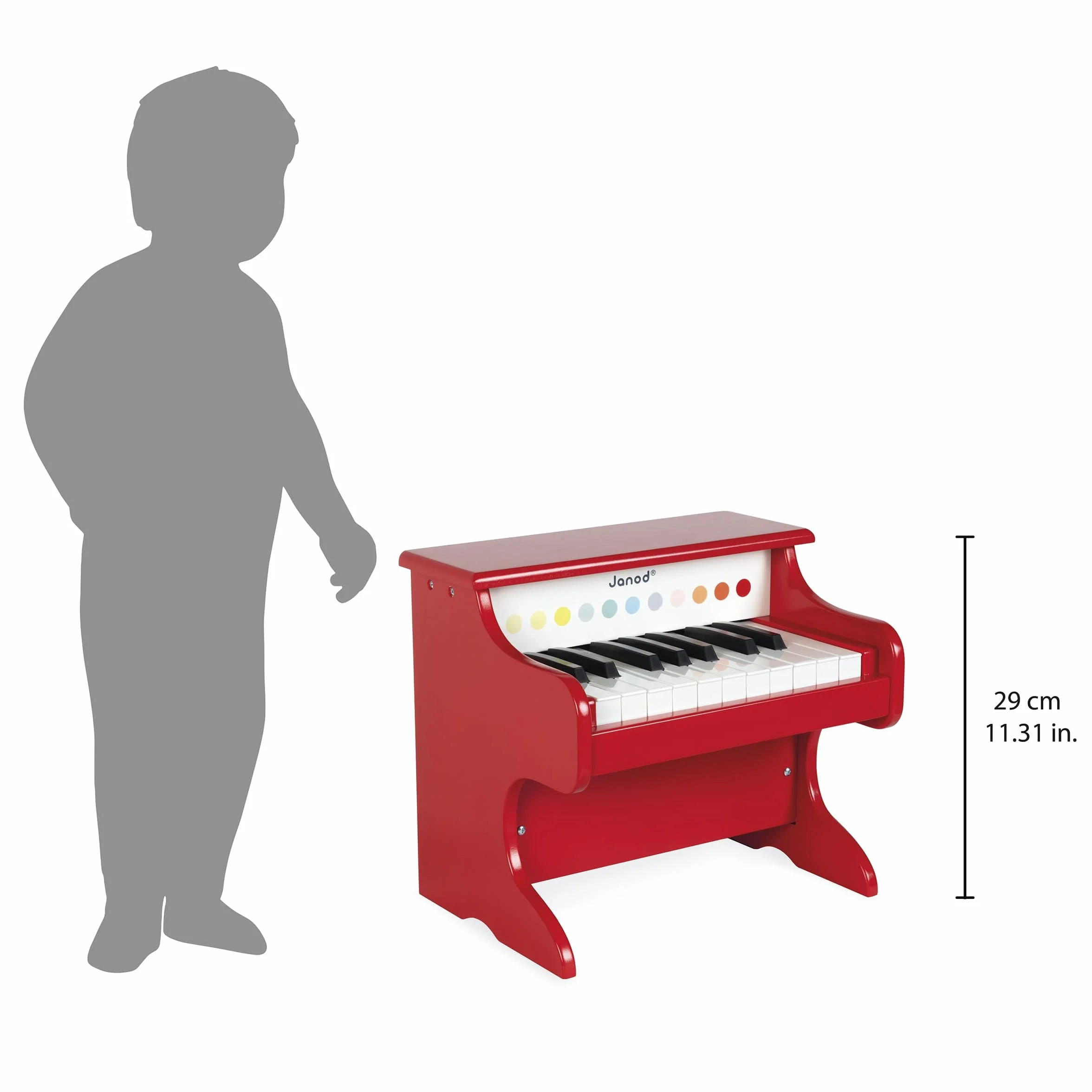 Janod - My First Confetti Wooden Electronic Piano - Pretend Play and Musical Awakening Toy - from 3 Years Old, J07618