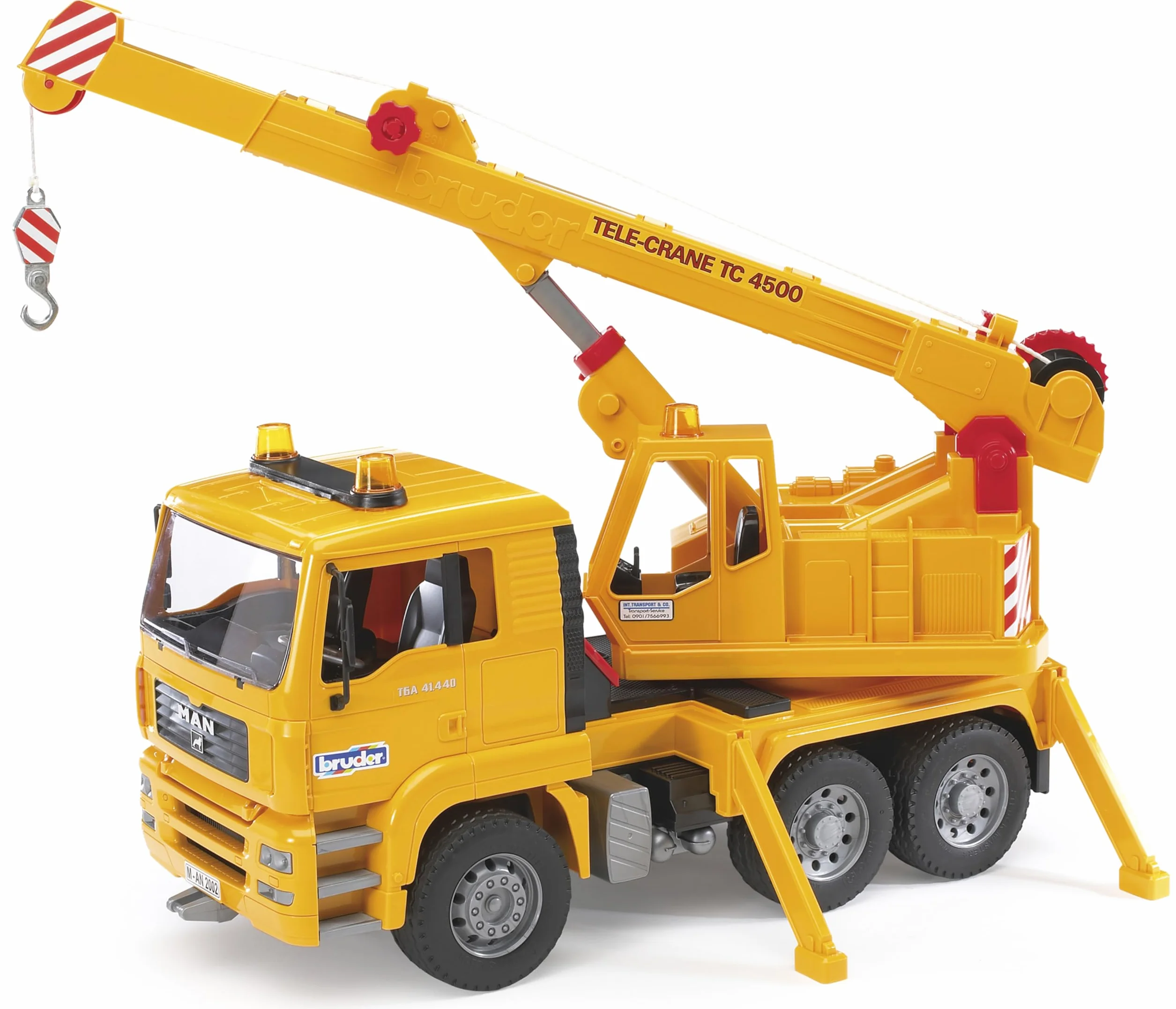 bruder 02754 - Man TGA Crane Truck - 1:16 Ciężarówka, ciężarówka, ciężarówka z dźwigiem, pojazd budowlany, plac budowy