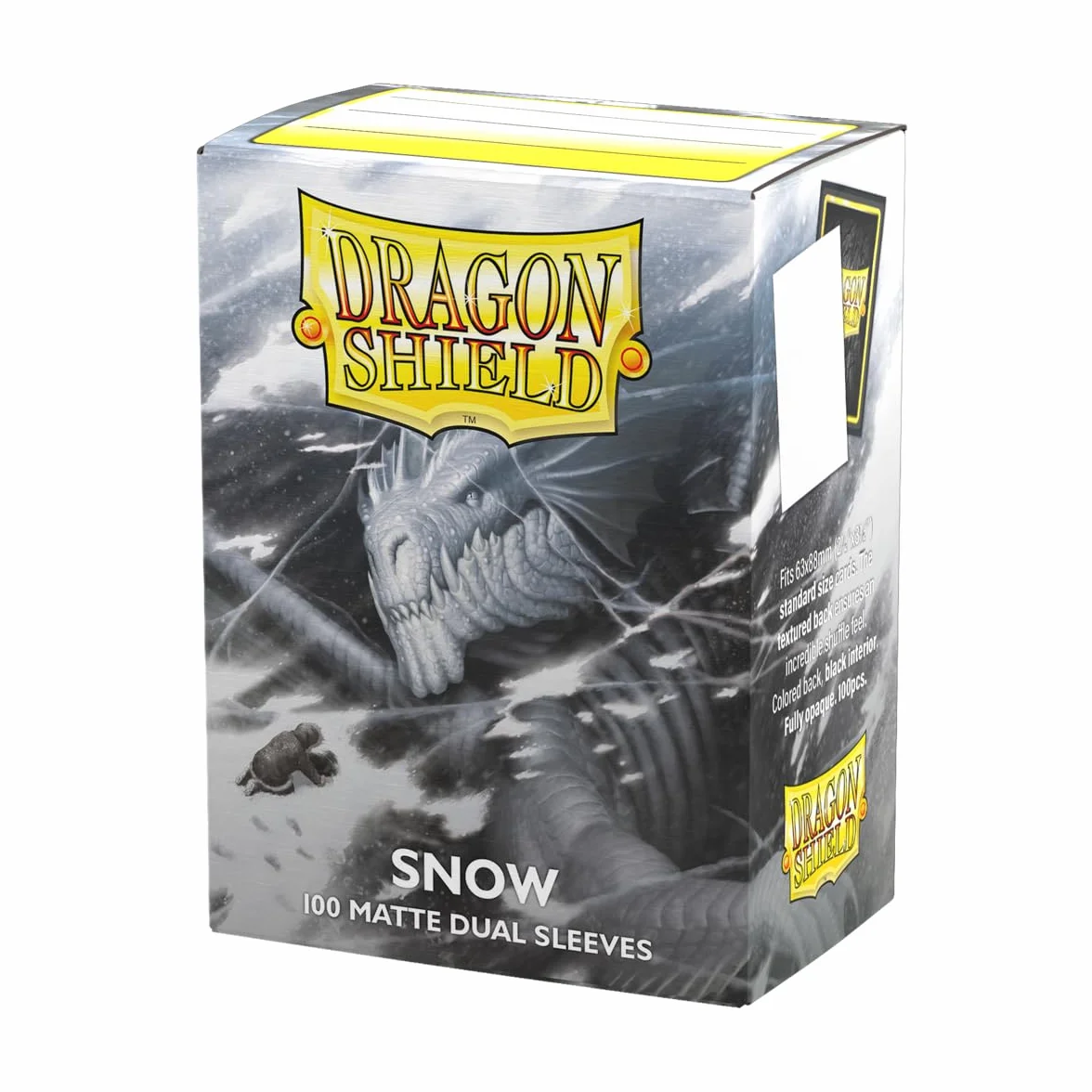 Dragon Shield Matowe, podwójne koszulki na karty kolekcjonerskie w standardowym rozmiarze, 100 szt., gładkie i wytrzymałe, do kart Pokemon, Flesh & Blood, One Piece i Magic The Gathering | Snow