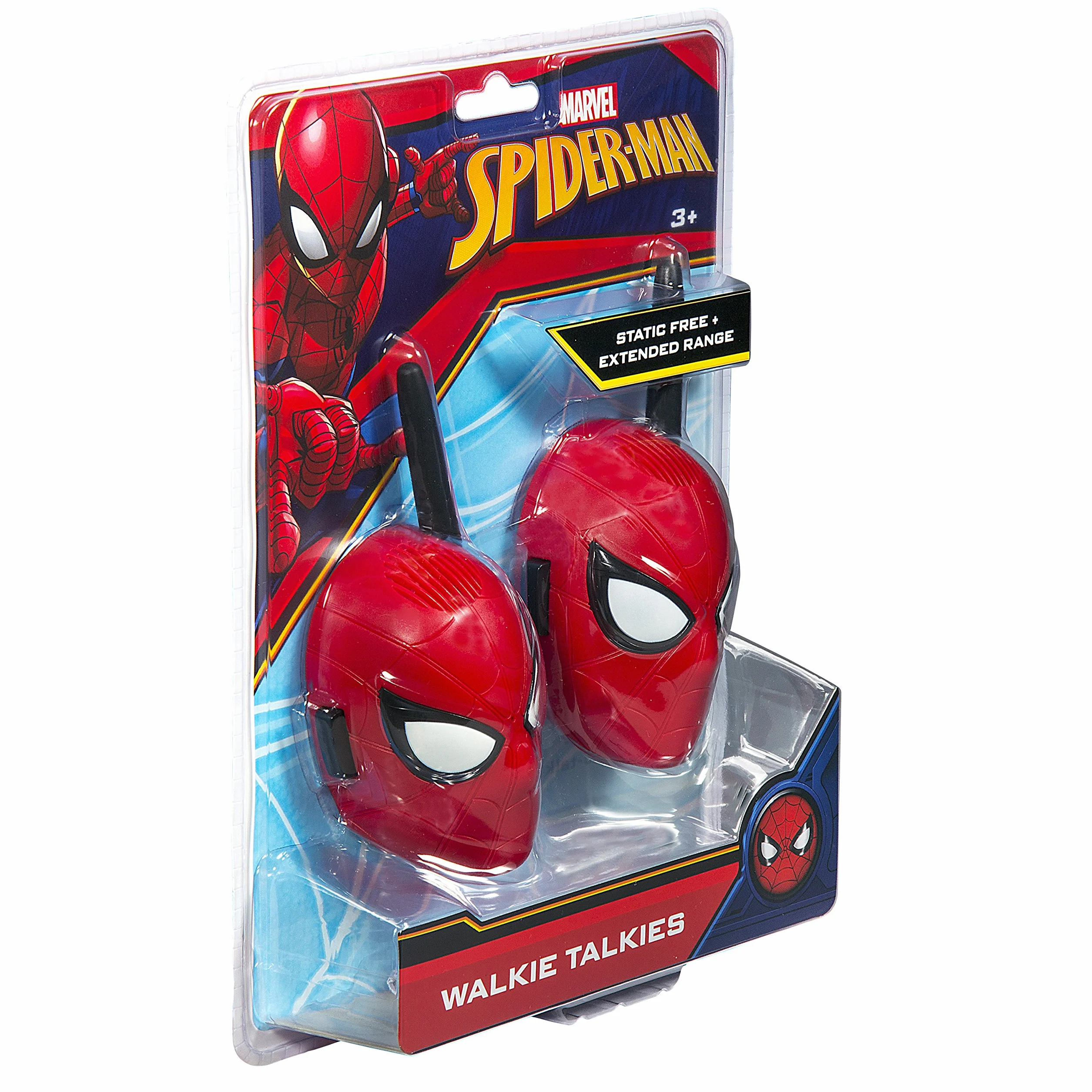 EKids Spiderman krótkofalówki dla dzieci, 2-kierunkowe radio dalekiego zasięgu z grafiką postaci i stylizacją, ręczne krótkofalówki dla dzieci, na zewnątrz, do wewnątrz, przygoda, gra, czerwone