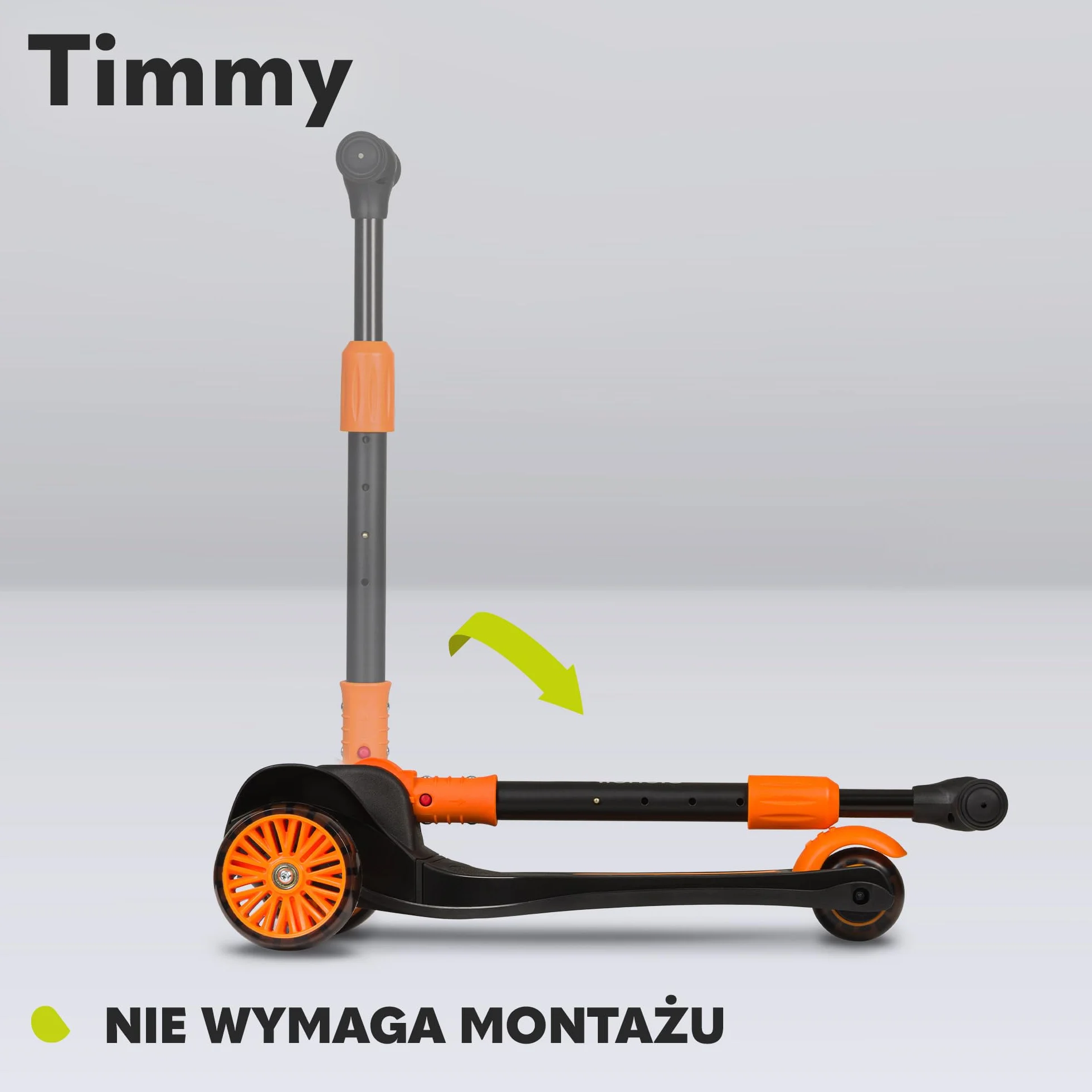 LIONELO TIMMY Hulajnoga Balansowa dla Dzieci od 3 roku życia do 50 kg, Trójkołowa Hulajnoga Dziecięca z Regulacją Wysokości, Antypoślizgowy Podest, Hamulec, Koła i Podest LED (Pomarańczowy)