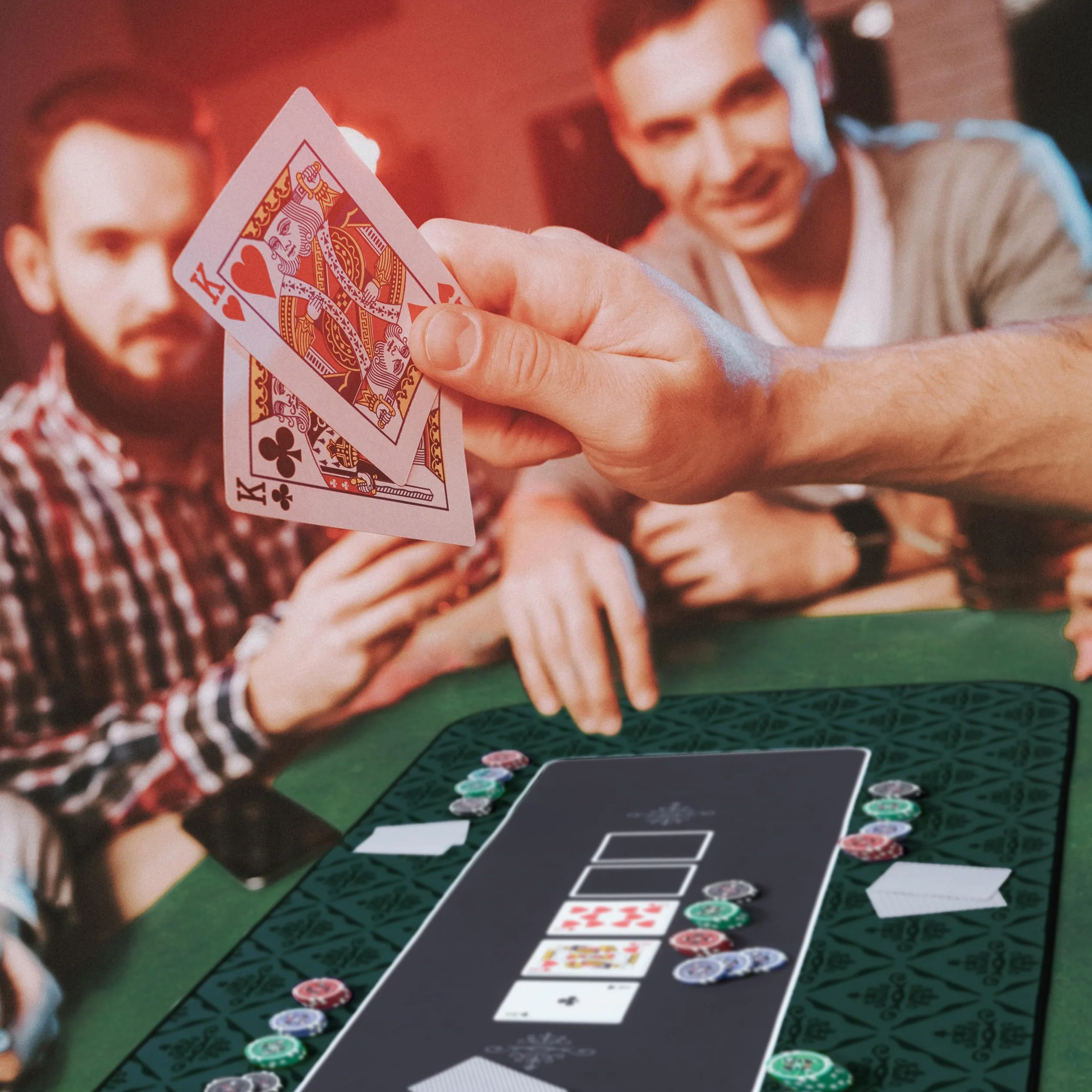Relaxdays Texas Holdem mata do pokera 100 x 60 cm antypoślizgowa poliester zielona