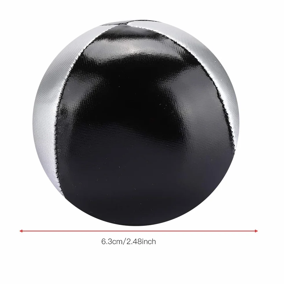 RiToEasysports Thud Juggling Ball srebrne czarne skóra PU miękkie łatwe żonglowanie kulki dla dzieci i dorosłych opakowanie 3 szt.