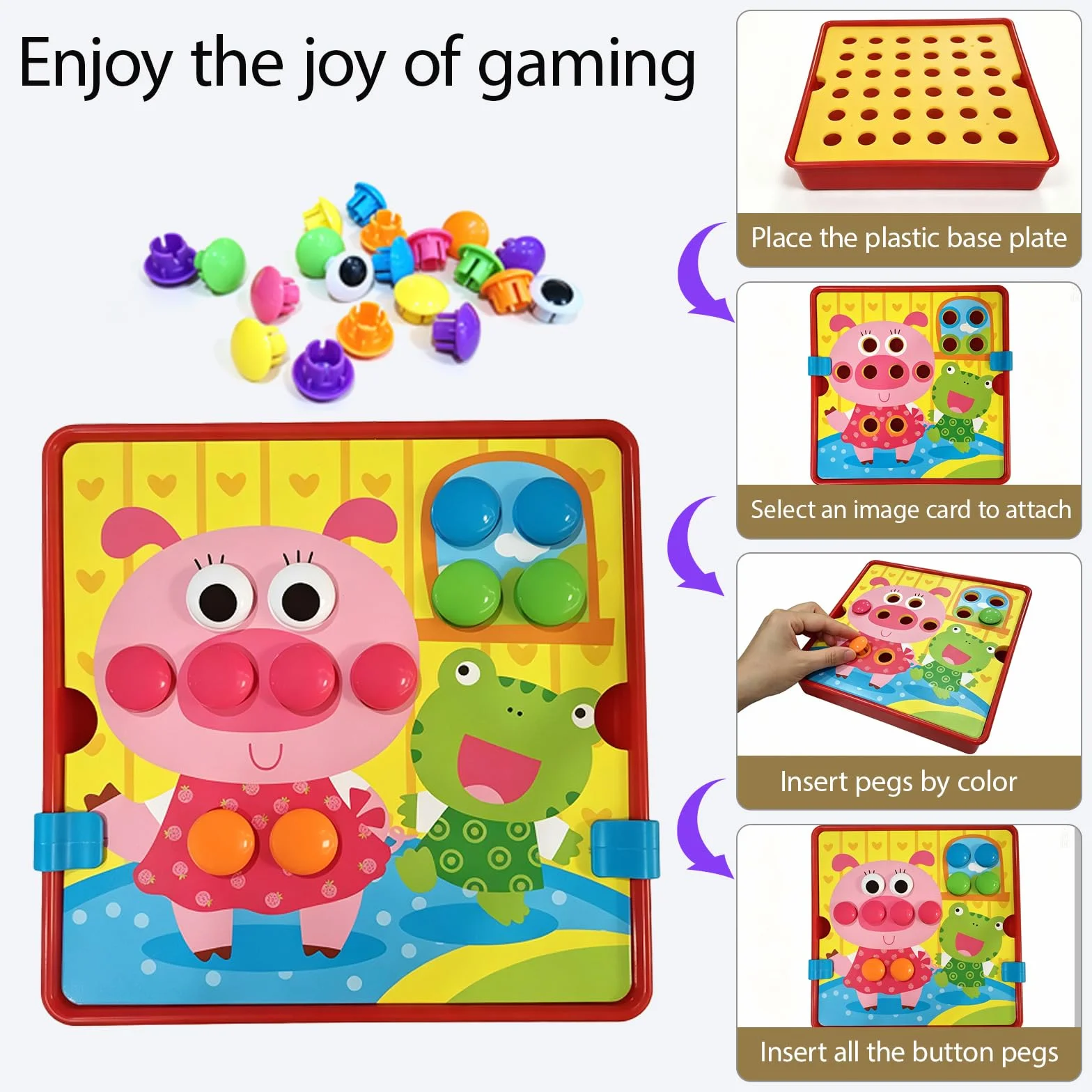 Cylora Montessori Toys Mozaika zabawka dla dzieci od 2 lat, do nauki kolorów, prezent dla dziewcząt lub chłopców, gra w dobór kolorów, zabawka edukacyjna