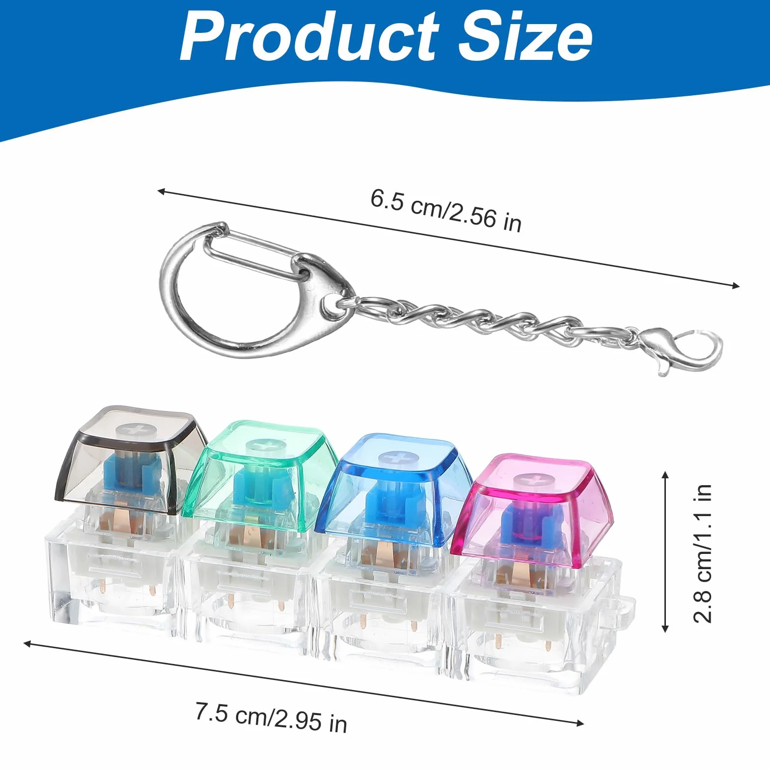Klawiatura Fidget Toy, Klawiatura Fidget Brelok 4 w 1, Klawiatury dekompresyjne, przycisk zatrzaskowy, sensoryczna, zabawa, przycisk, antystres, prezenty łagodzące stres dla dorosłych, 3 szt