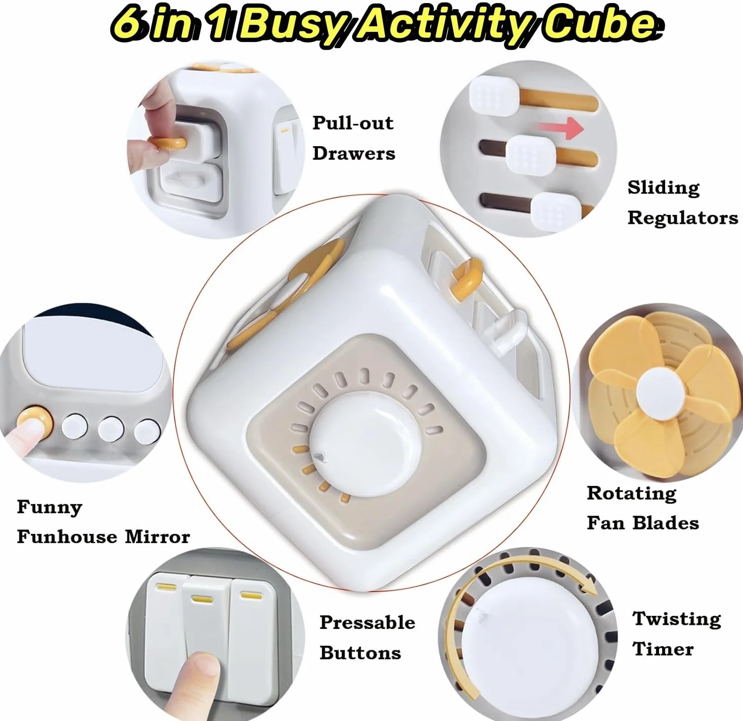 mciskin Zabawka dla niemowląt 1 2 lata, 6 w 1 Montessori sensoryczne zabawki dla niemowląt 12+ miesięcy urodzenia, dziewczynka, chłopiec, prezent edukacyjny, motoryczny, kostka, zabawa, dla dzieci, 1,