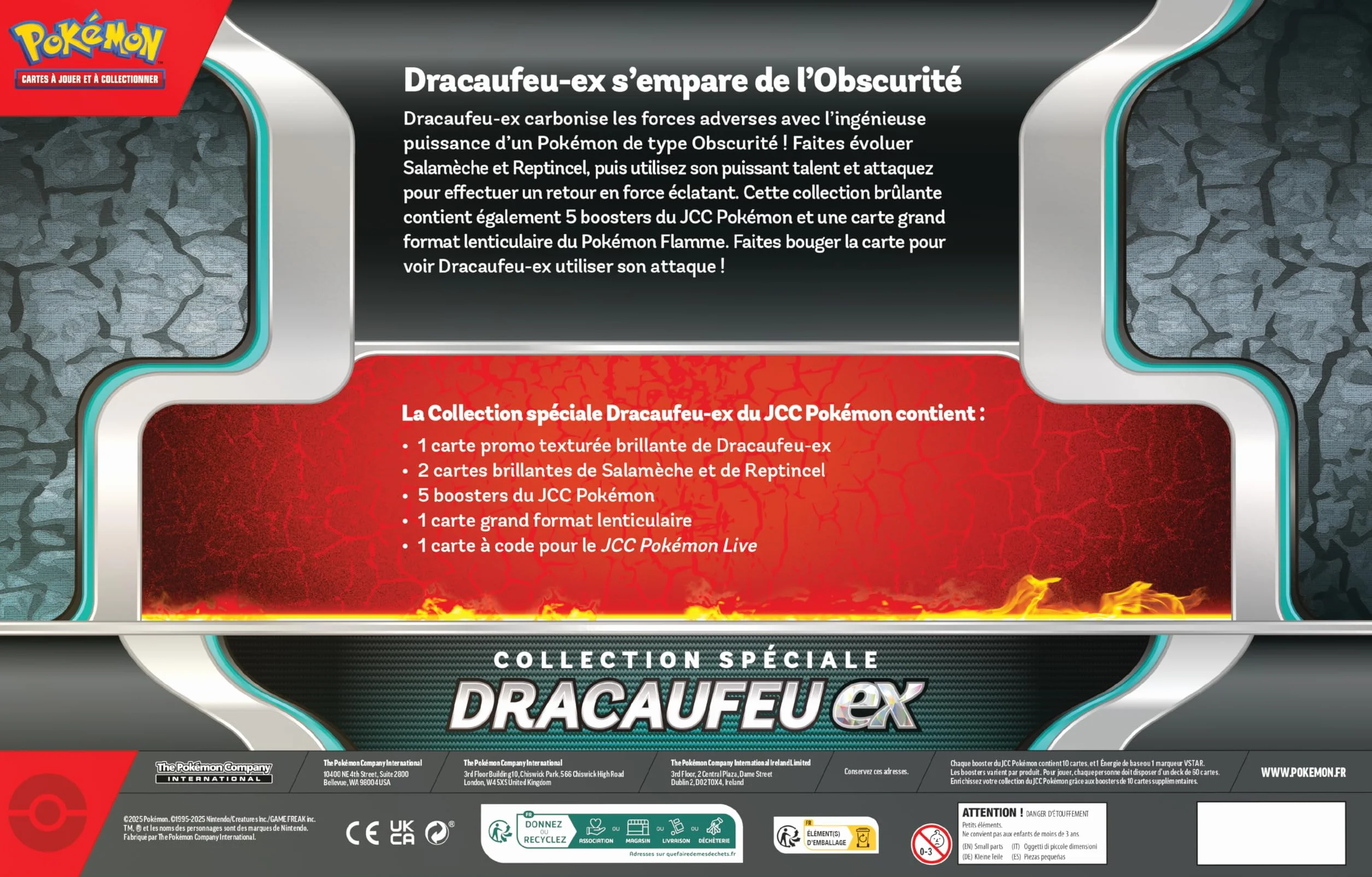 Pokémon : Kolekcja specjalna Charizard Pokémon TCG (1 błyszcząca karta promocyjna, 2 błyszczące karty, 1 duża karta soczewkowa i 5 boosterów)