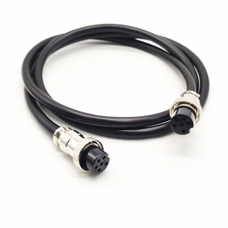 GX16 6-pinowy kabel podwójna głowica żeńska zestaw kordów lotniczych, GX16 6-pinowy panel Mount Circular Metal Airport Connector kabel żeński do żeńskiego adaptera kabel (2 m / 6,56 ft)