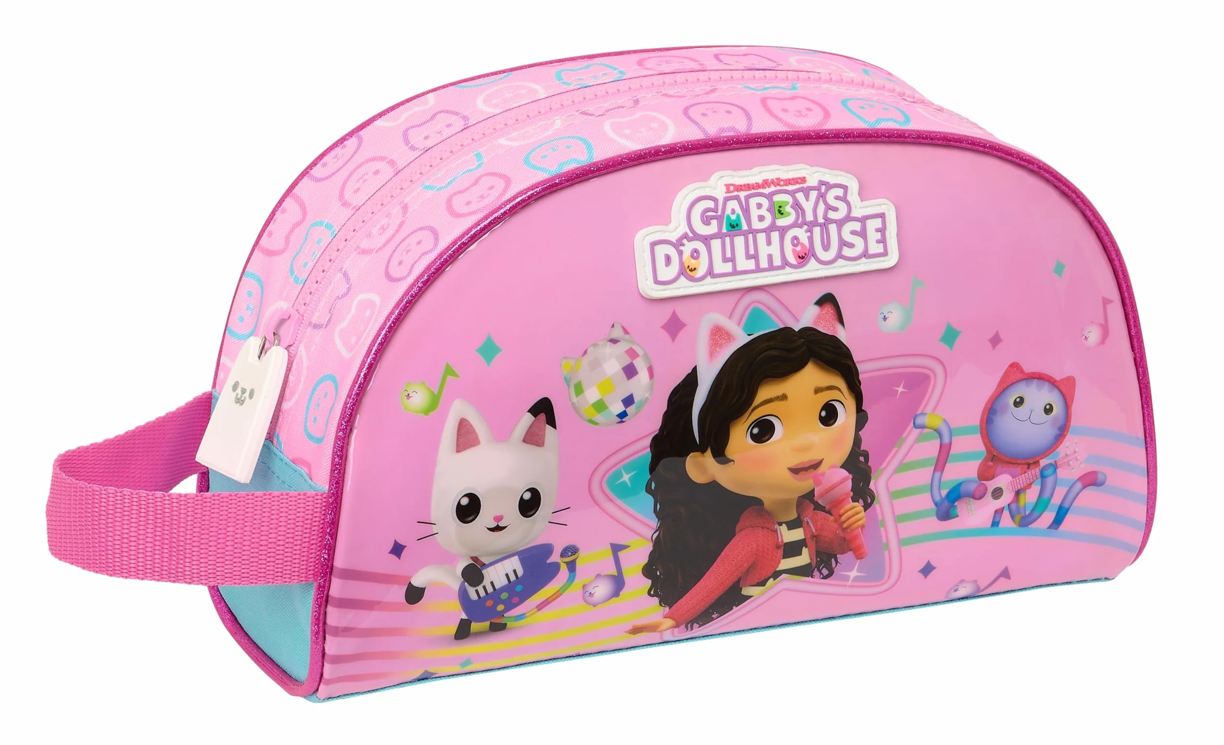 Safta GABBY'S DOLLHOUSE PARTY - Duża kosmetyczka dla dzieci, kosmetyczka dla dzieci, odpowiednia dla dzieci w wieku 5-14 lat, wygodna i wszechstronna, jakość i wytrzymałość, 26 x 16 x 9 cm,