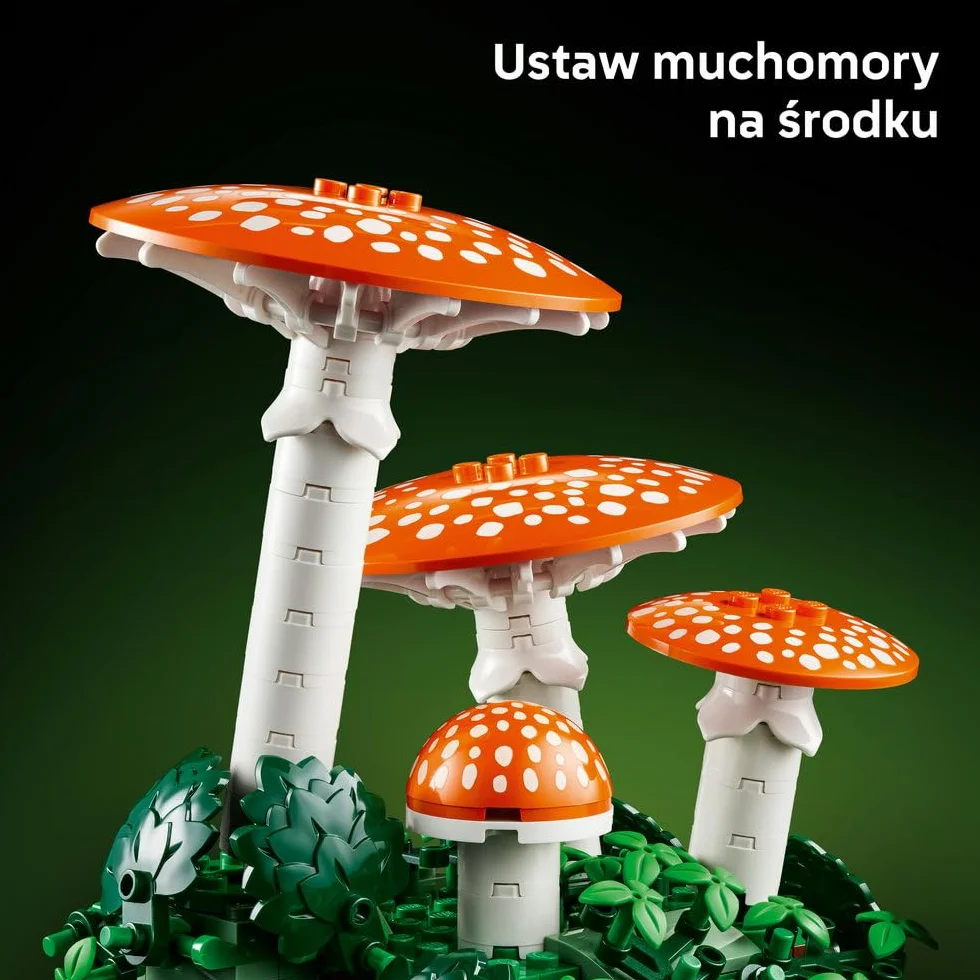LEGO Botanicals Grzyby leśne, zestaw konstrukcyjny dla dorosłych, roślinna ozdoba do salonu z muchomorem i kwiatami, pomysł na prezent dla kobiety, mężczyzny i miłośników roślin 11505
